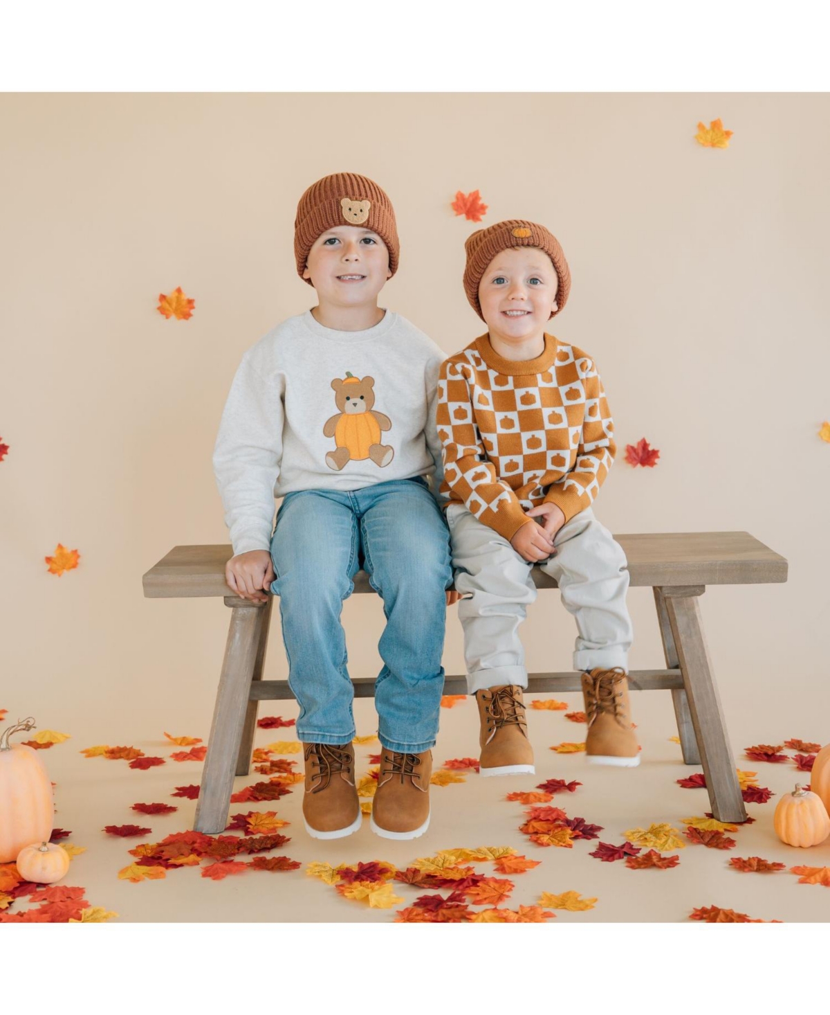 Sweet Wink Little Boys Pumpkin Checkers Sweater
