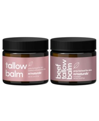 Beef Tallow Balm Bundle, Scented and Unscented, Grass-Fed Beef Tallow, Honey and Olive Oil, 2 x 2 oz