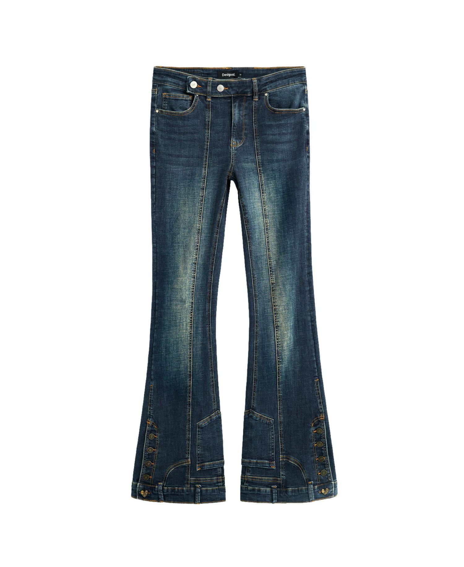Women's Mid-Rise Flare Cotton-Blend Jeans