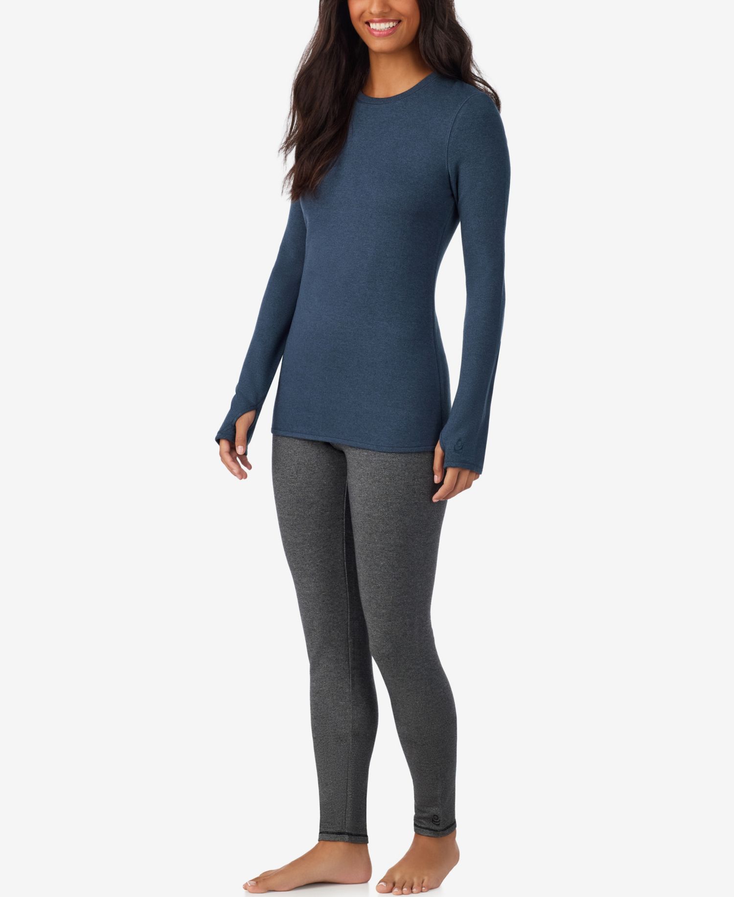 Women's Thumbhole Long-Sleeve Crewneck Top