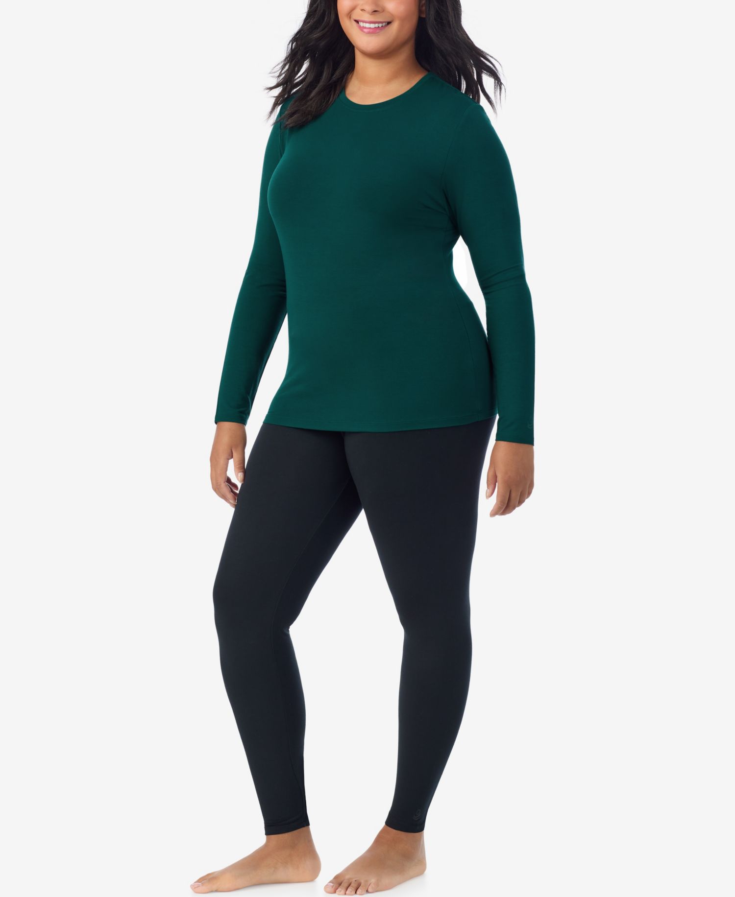 Plus Size Softwear Stretch Long-Sleeve Crewneck Top
