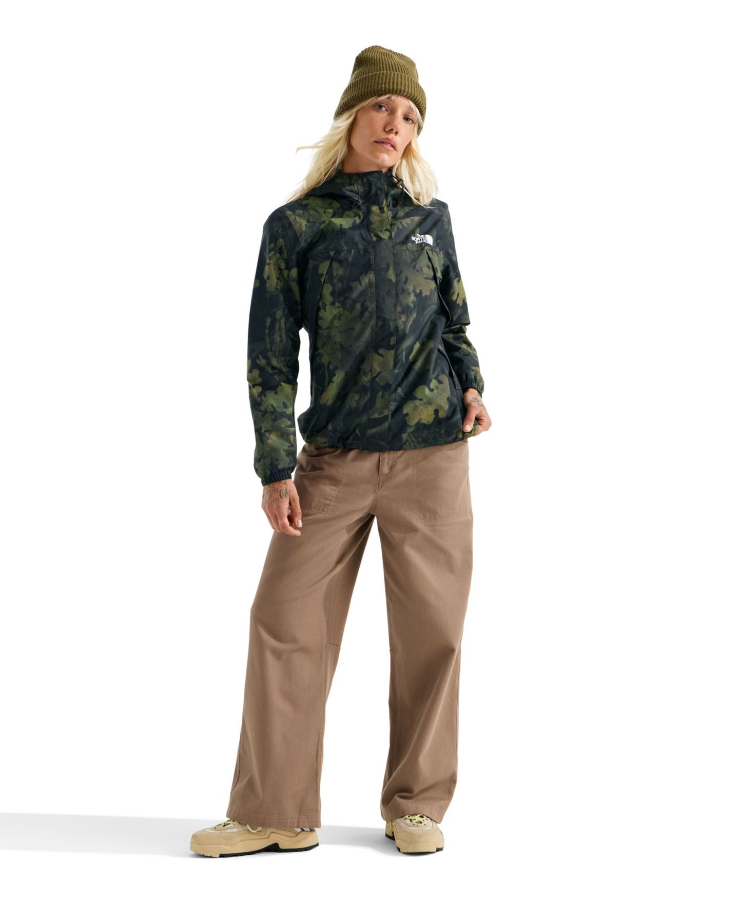 Женская куртка The North Face Antora Hooded, цвет: Каменный меловой с принтом — фото 6