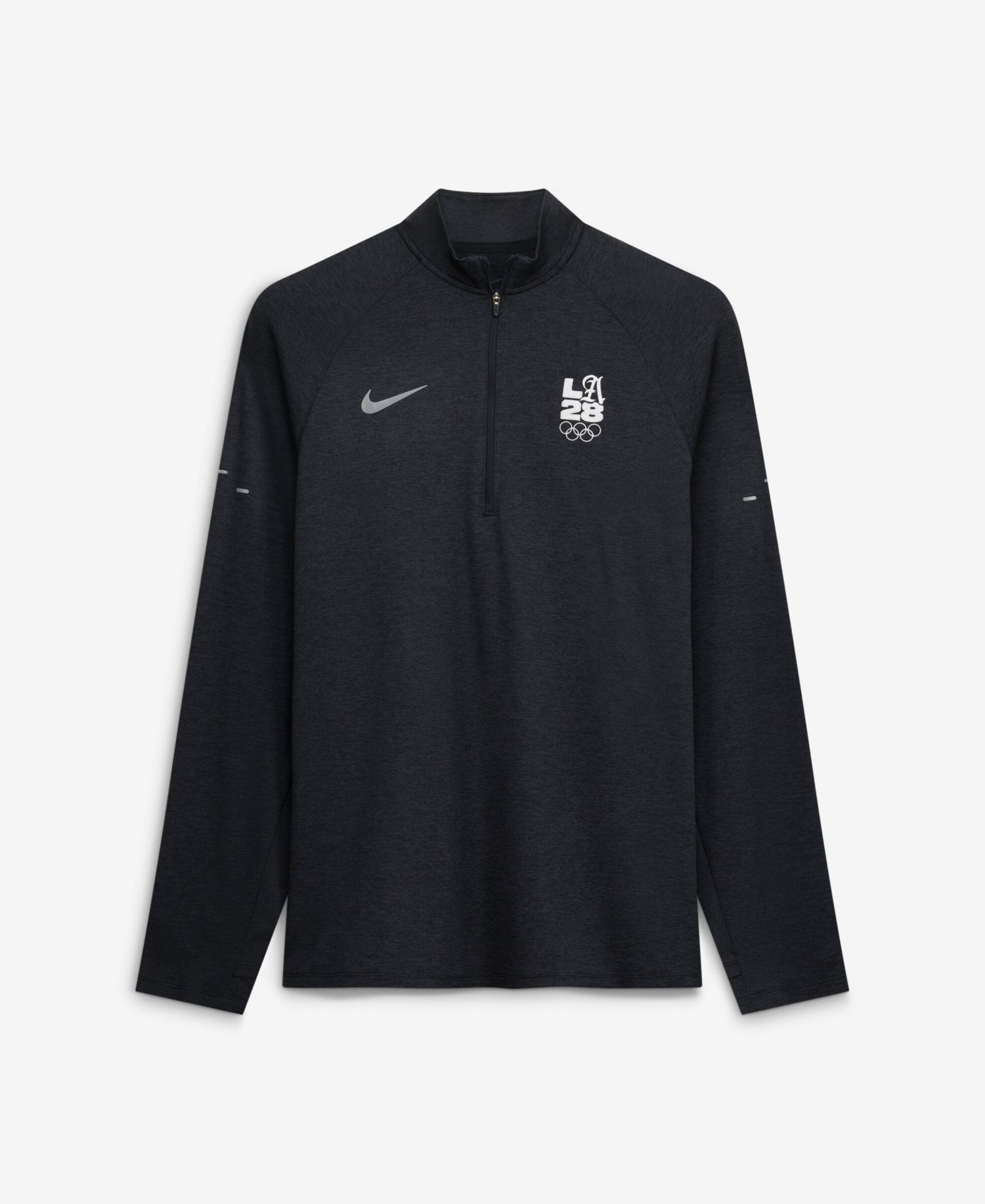 Men's Black LA28 Summer Olympics Stride Raglan Dri-FIT Half-Zip Pullover