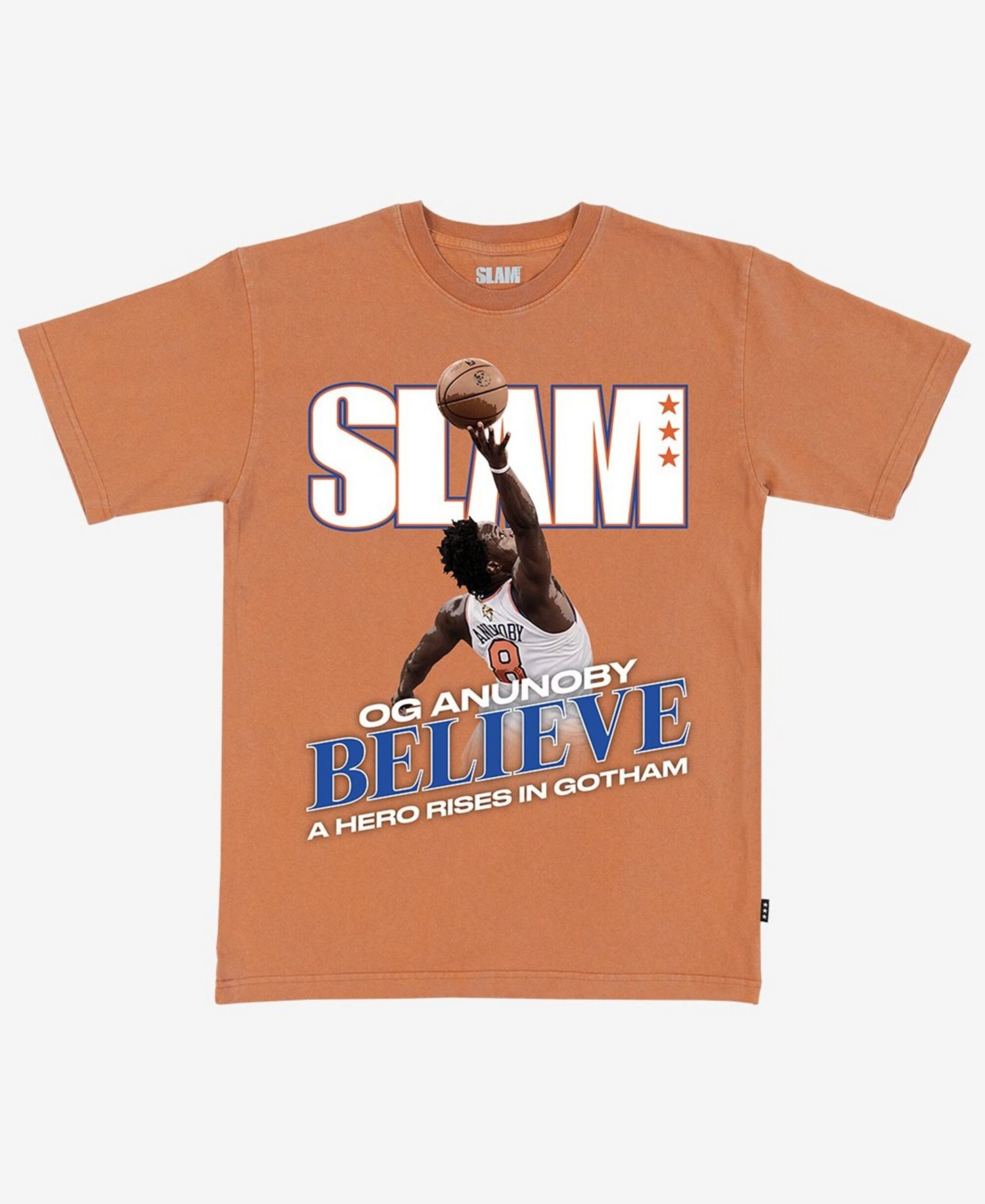 Men's and Women's OG Anunoby Orange New York Knicks Cover Player Graphic T-Shirt
