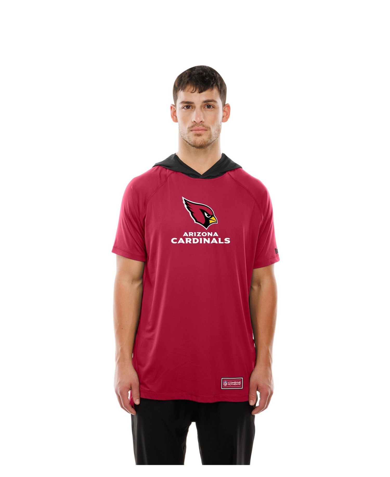 Men's Cardinal Arizona Cardinals Combine Authentic Hooded Raglan Short-Sleeve T-Shirt