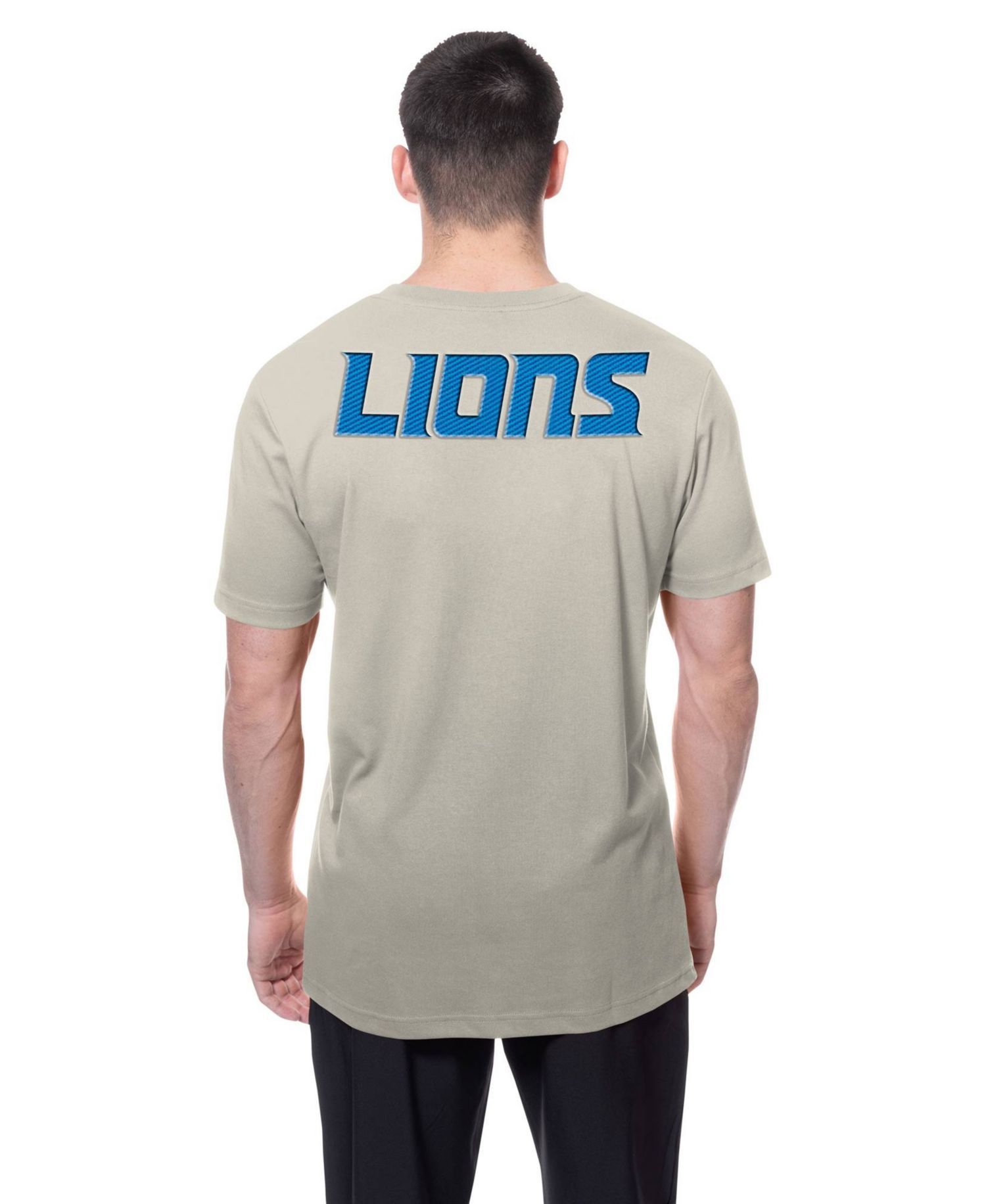 Men's Light Beige Detroit Lions Multi Patch T-Shirt