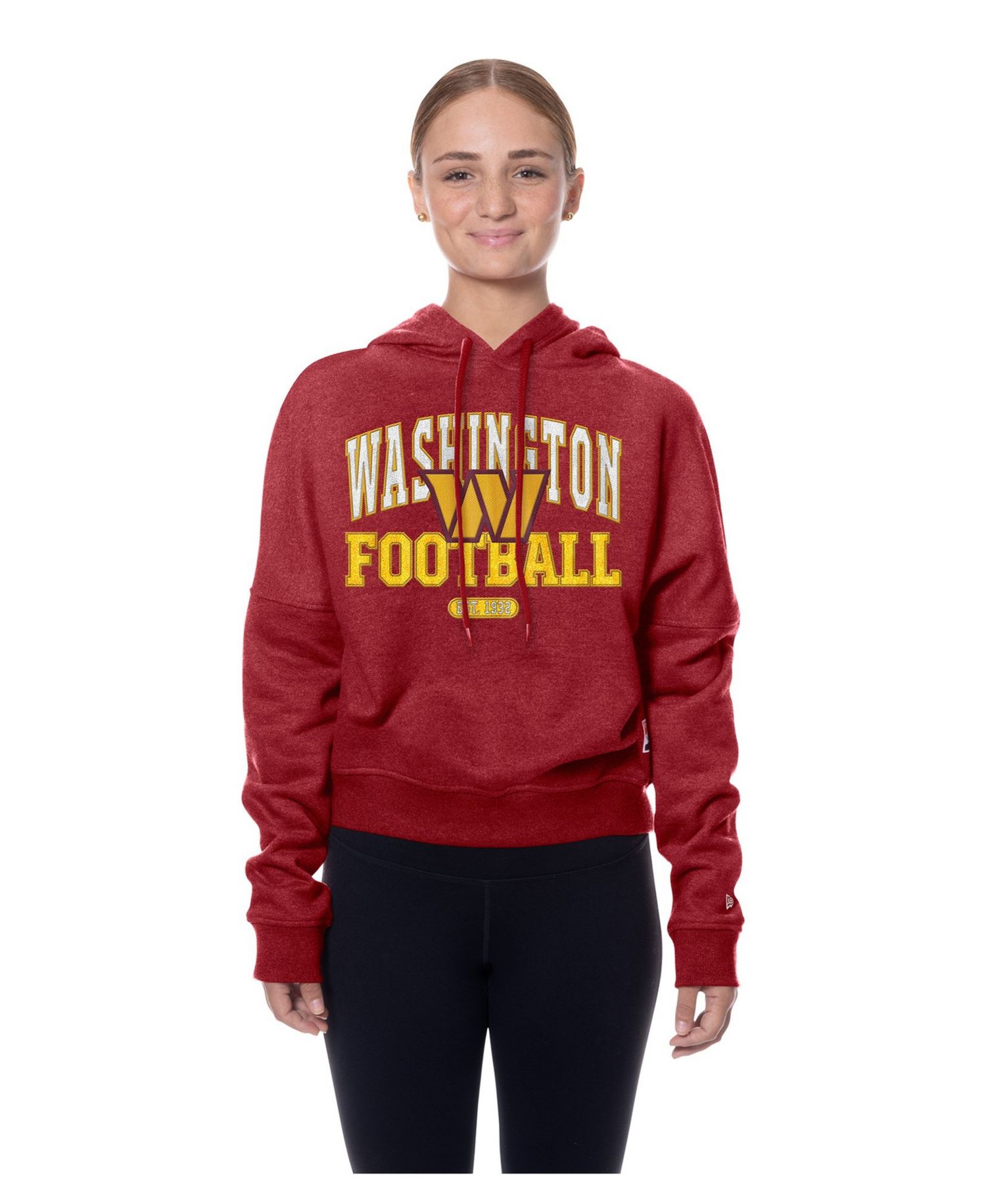 Women's Washington Commanders Throwback Boxy Long-Sleeve Hoodie Sweatshirt