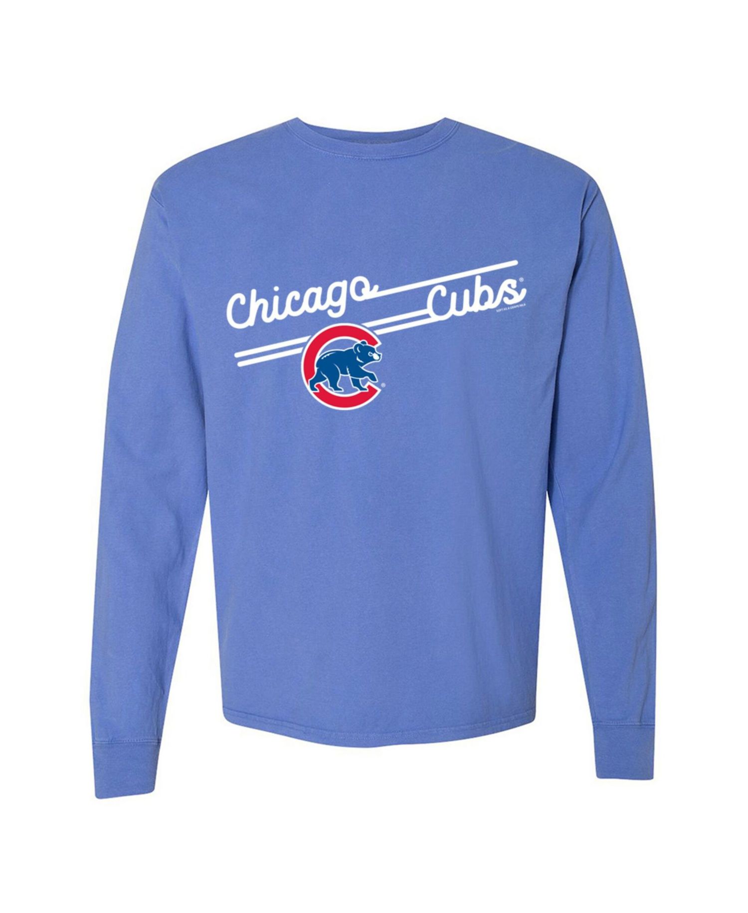 Women's Chicago Cubs Boxy-Fit Crewneck Long-Sleeve Cotton T-Shirt