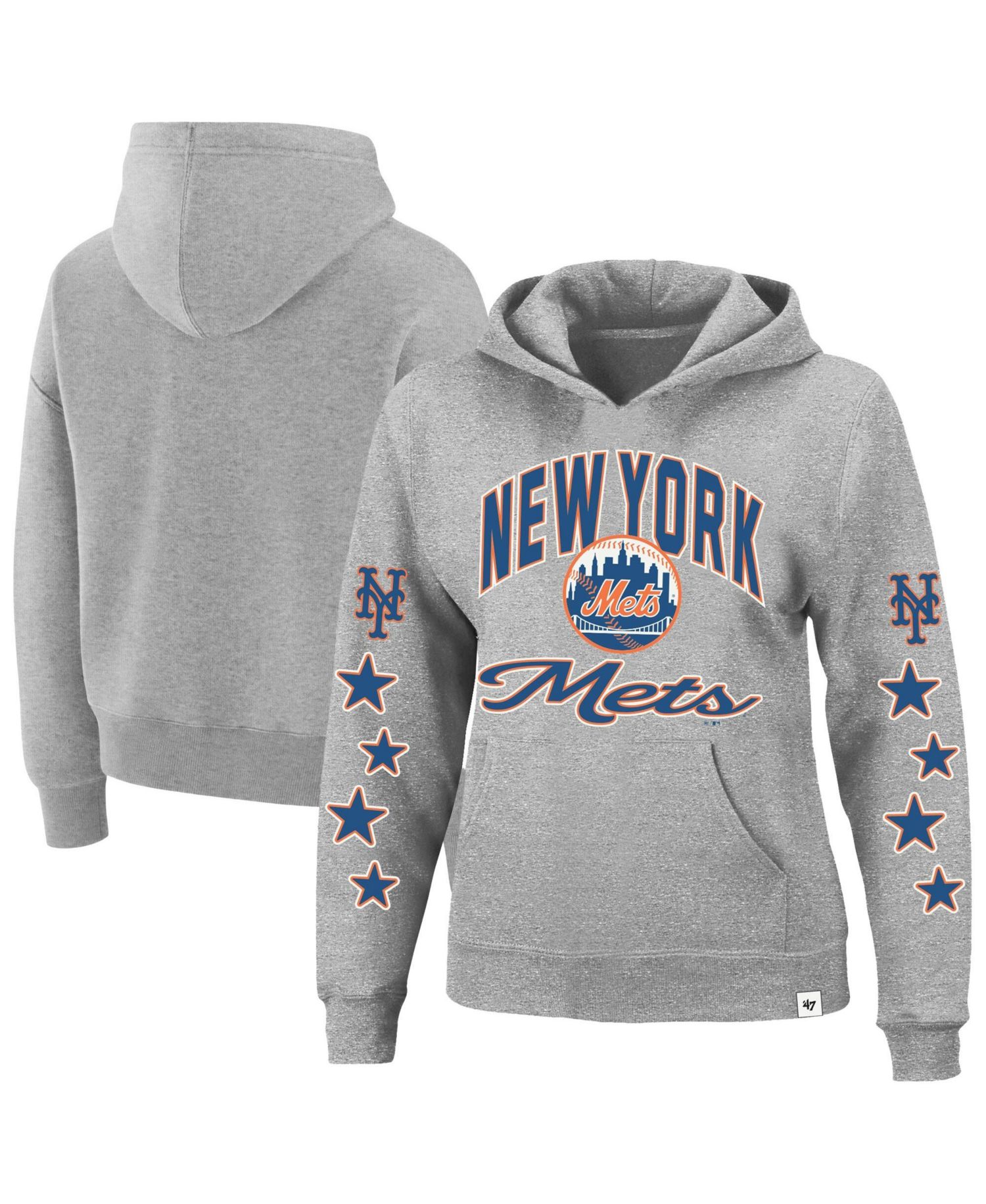 Women's Plus Size New York Mets Starry Eye Graphic Long-Sleeve Hoodie