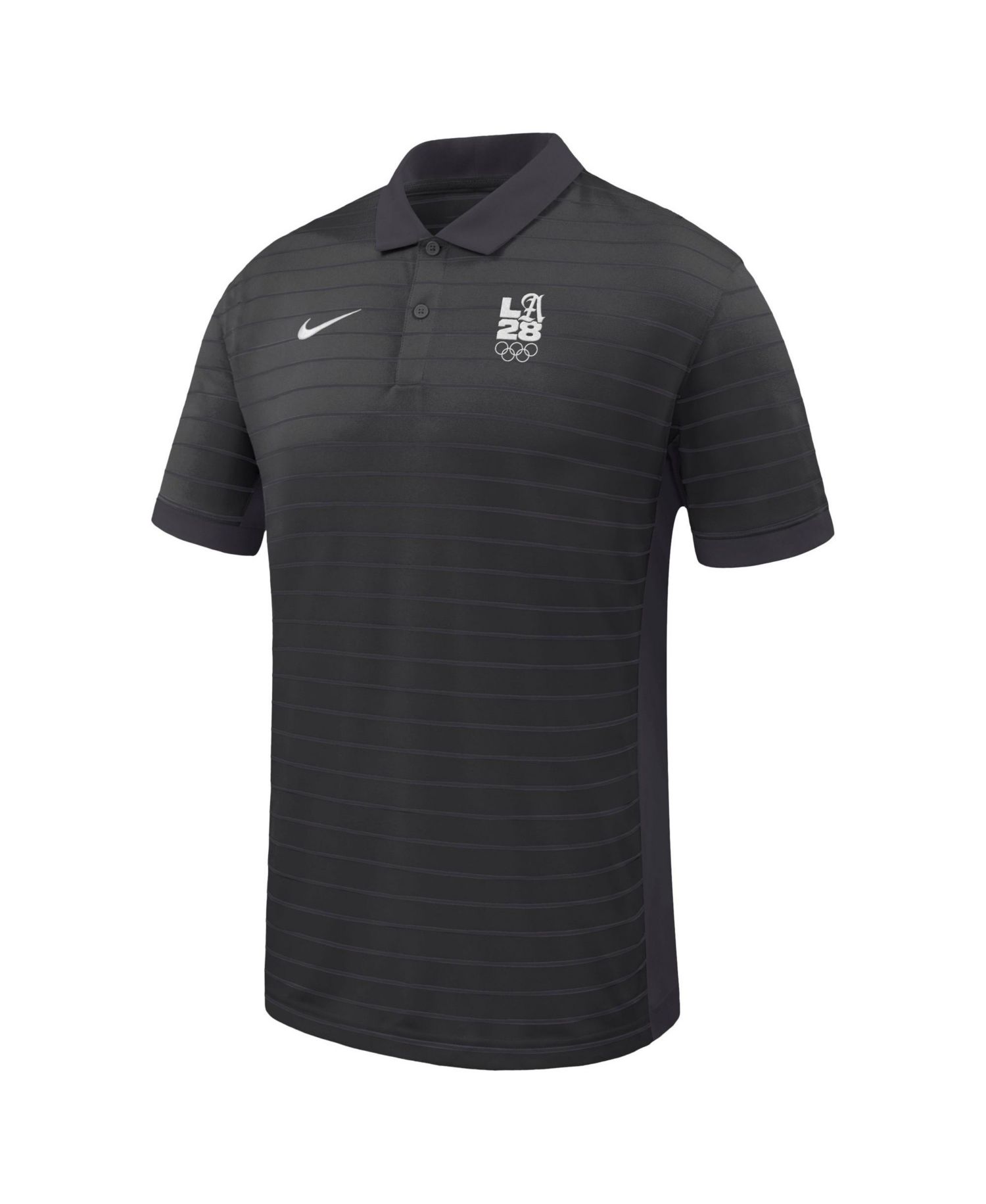 Men's Black LA28 Summer Olympics Victory Stripe Dri-FIT Polo Shirt