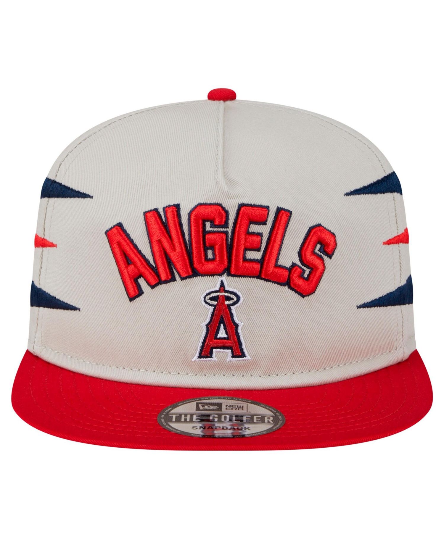 Men's Cream Los Angeles Angels Iron Golfer Snapback Hat