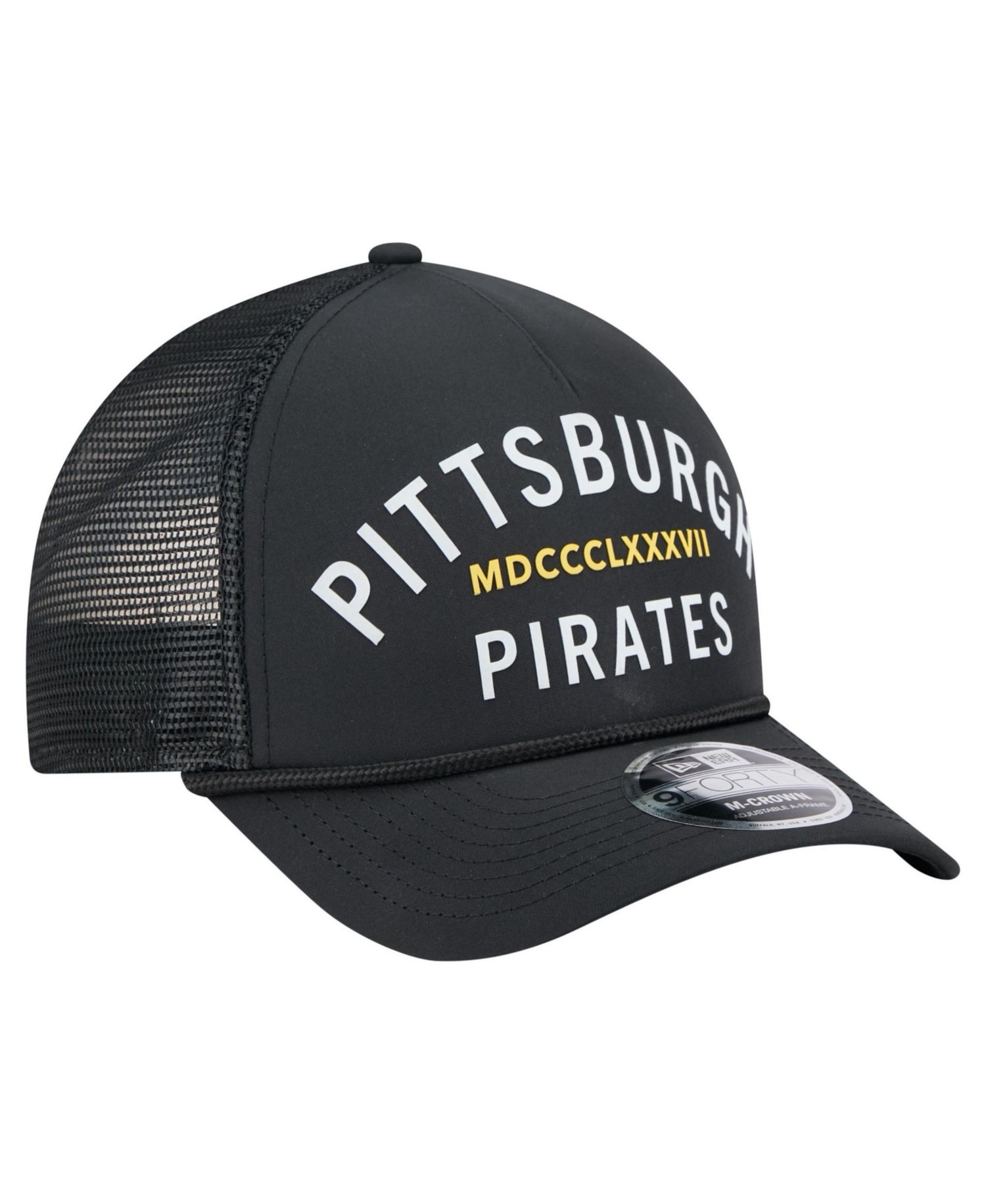 Men's Black Pittsburgh Pirates Minimalist 9FORTY A-Frame Adjustable Hat
