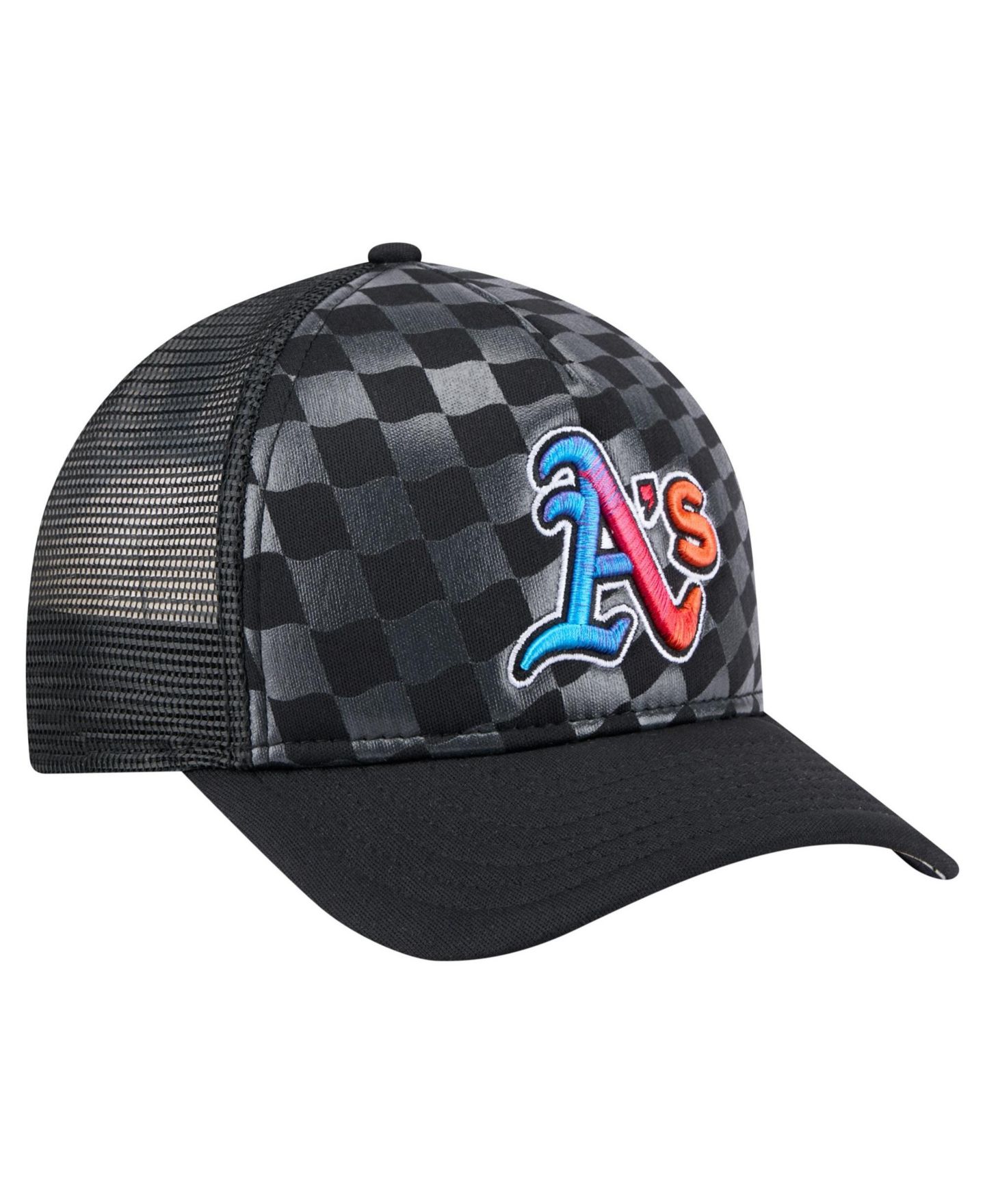 Мужская кепка New Era Black Athletics Gradient 9FORTY A-Frame M-Crown Trucker Adjustable Hat — фото 2