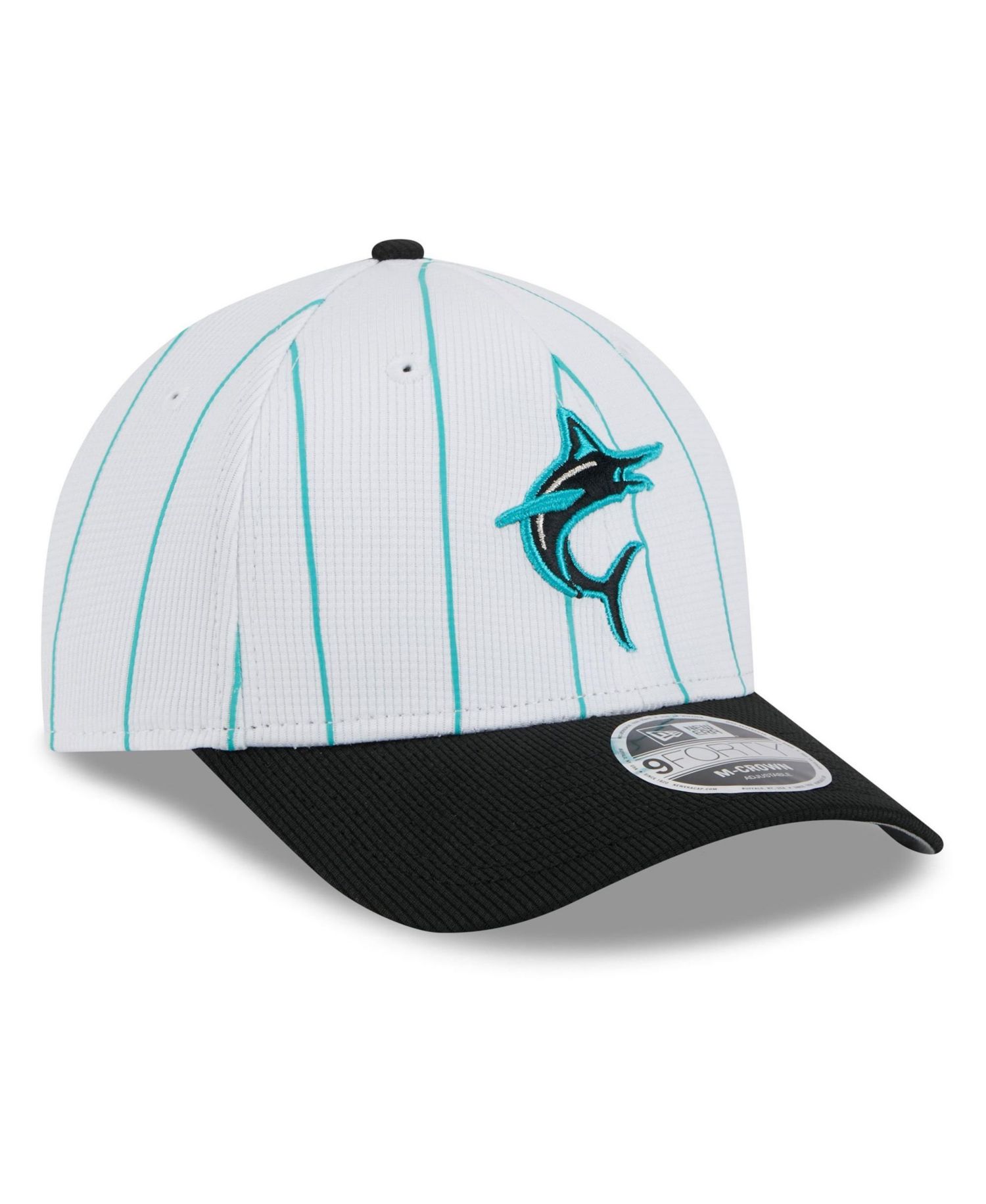 Men's White/Black Miami Marlins 2025 Batting Practice 9FORTY M-Crown Adjustable Hat