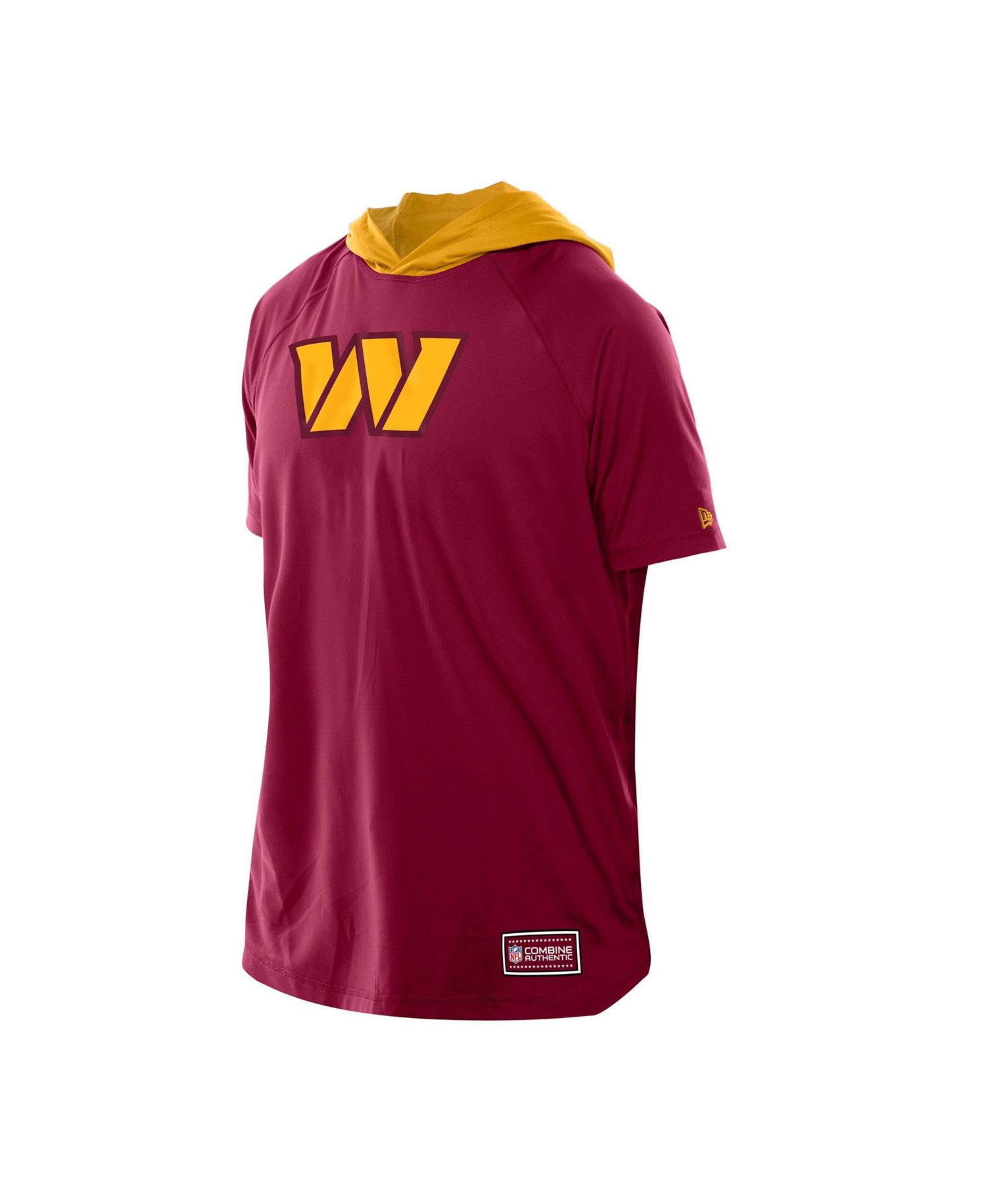 Men's Scarlet Washington Commanders Combine Authentic Hooded Raglan Short-Sleeve T-Shirt