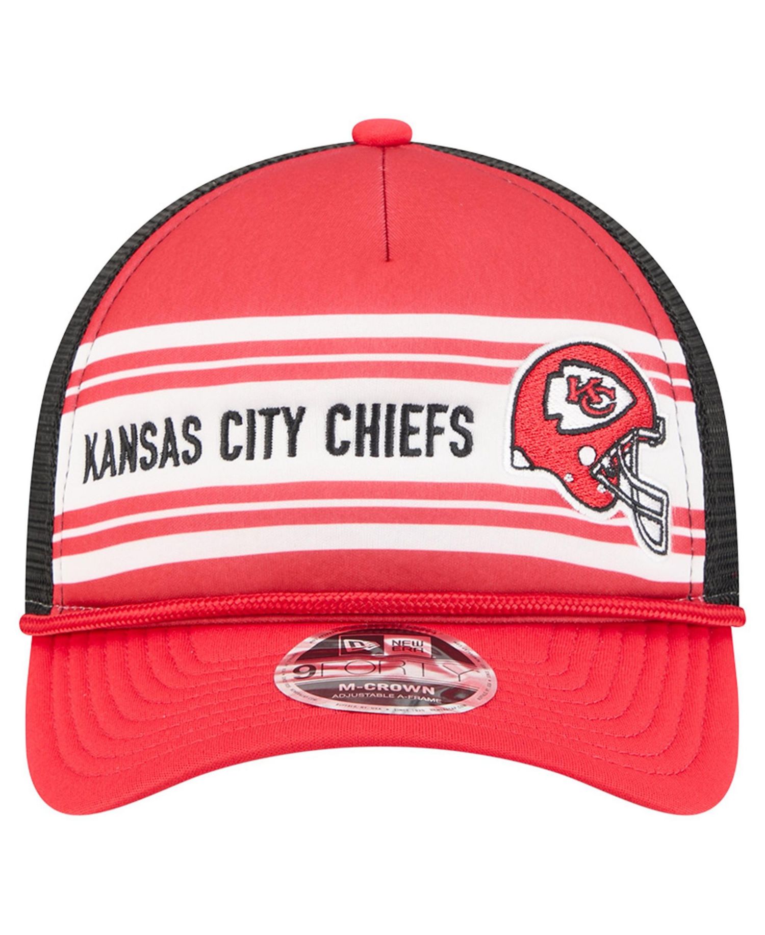 Men's Red Kansas City Chiefs Linear A-Frame 9FORTY Adjustable Hat