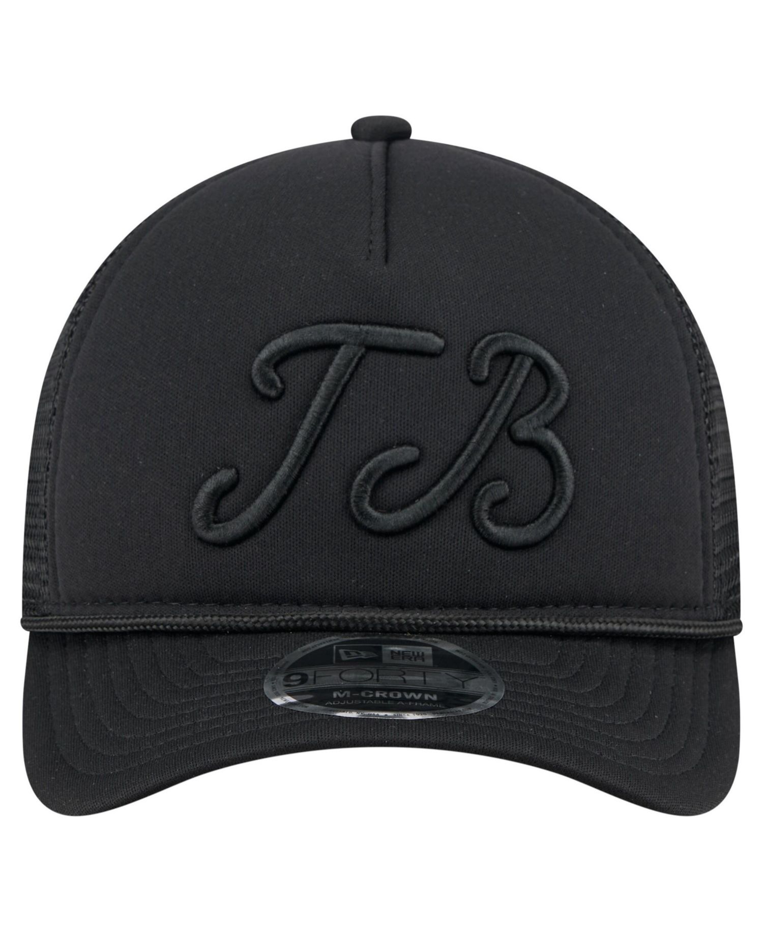Men's Black Tampa Bay Rays City Initial 9FORTY A-Frame M-Crown Adjustable Trucker Hat