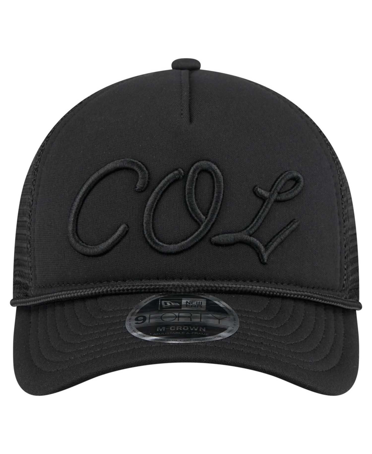 Men's Black Colorado Rockies City Initial 9FORTY A-Frame M-Crown Adjustable Trucker Hat
