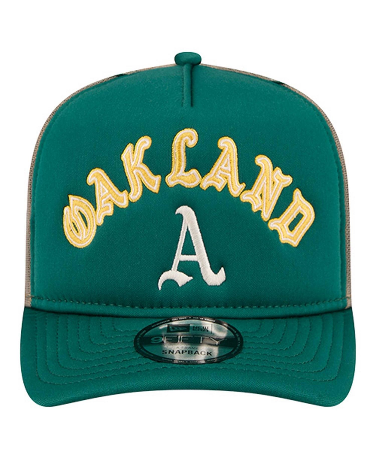 Men's Kelly Green Oakland Athletics Vintage Arched Foam Front 9FIFTY A-Frame Adjustable Trucker Hat