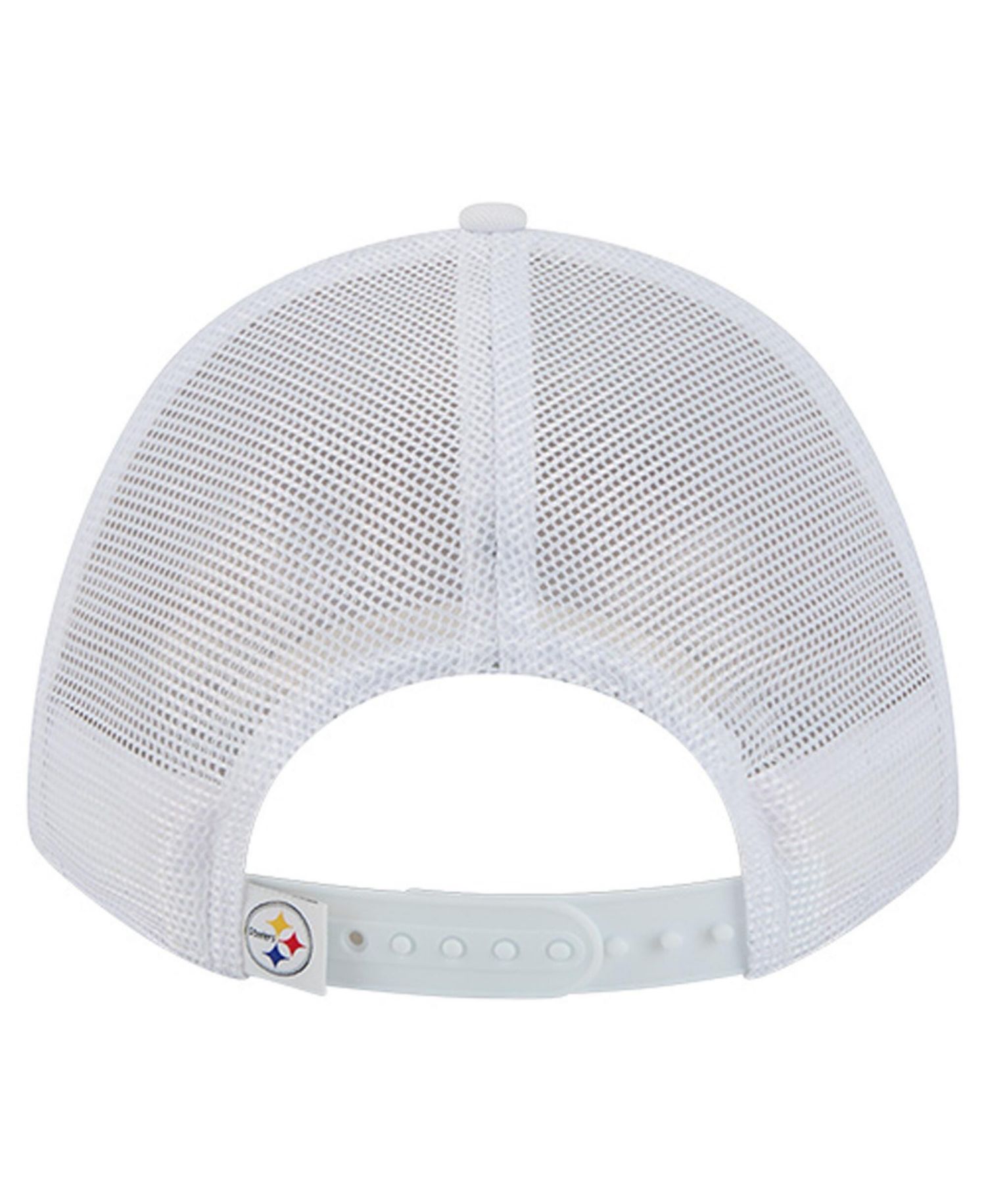 Men's White Pittsburgh Steelers NFL 9FORTY A-Frame M-Crown Adjustable Trucker Hat