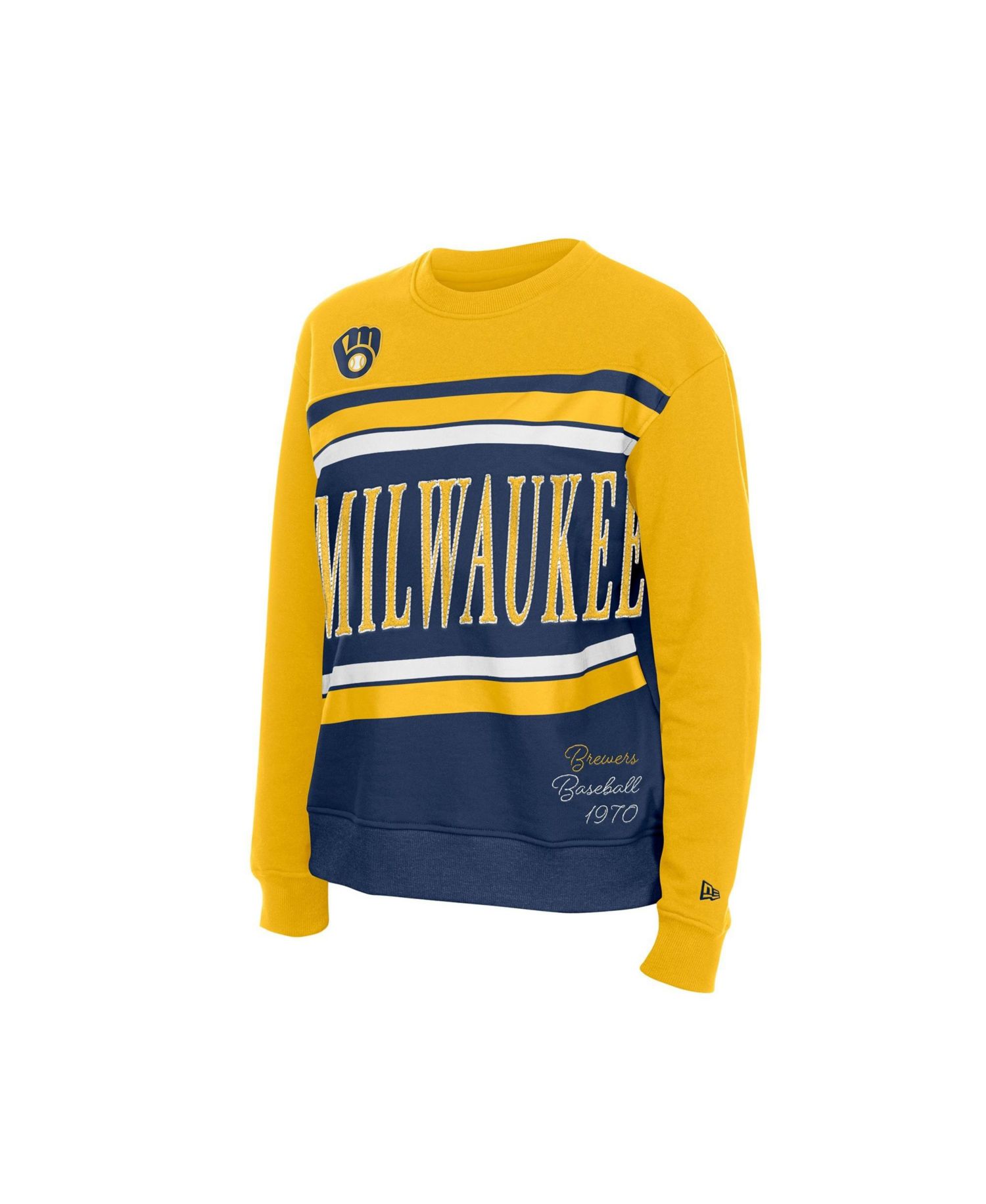 Women's Milwaukee Brewers Crewneck Color Block Sweatshirt
