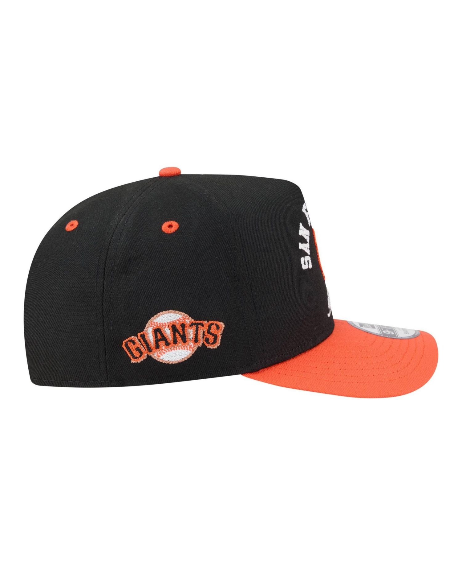Men's Black/Orange San Francisco Giants Arched A-Frame 9FIFTY Adjustable Hat