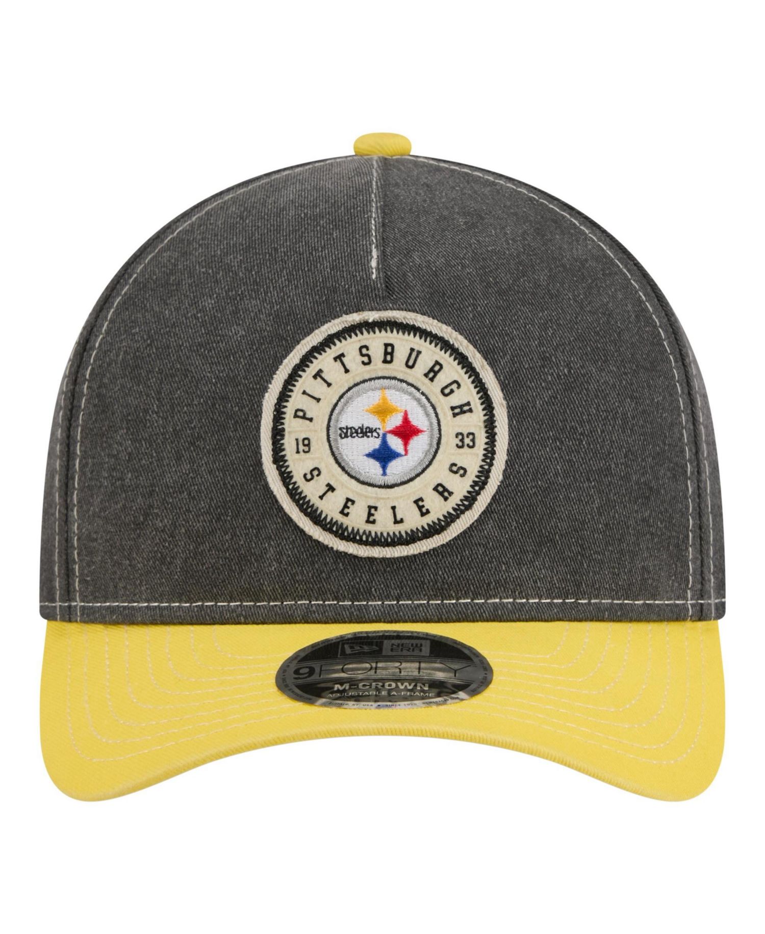 Men's Black/Gold Pittsburgh Steelers 9FORTY Felt A-Frame Adjustable Hat