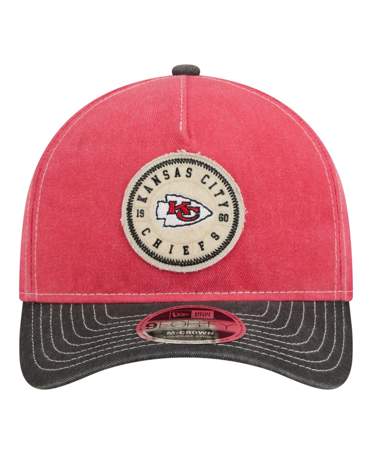 Men's Red/Black Kansas City Chiefs 9FORTY Felt A-Frame Adjustable Hat