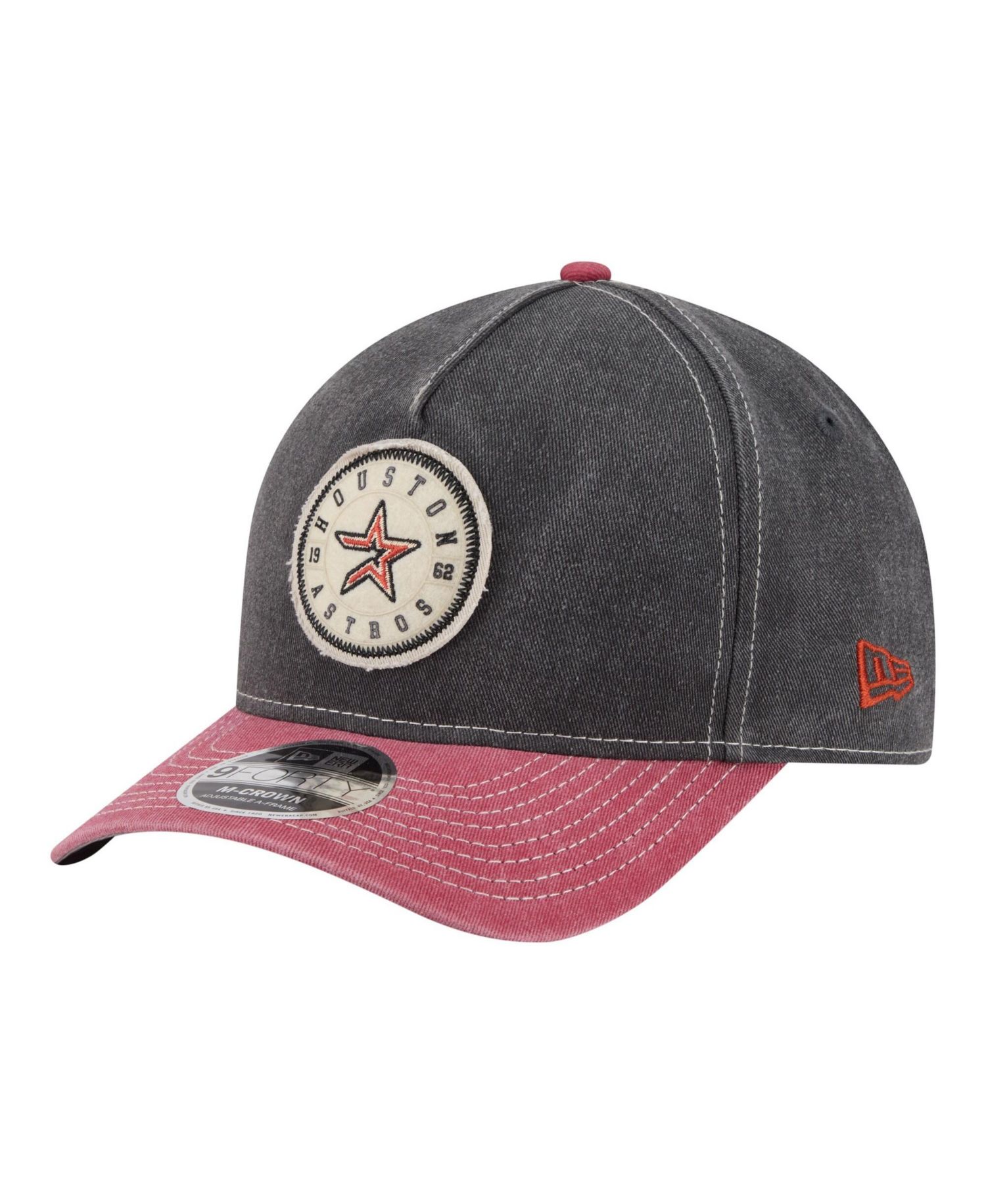 Men's Black/Red Houston Astros Felt M-Crown 9FORTY Adjustable Hat
