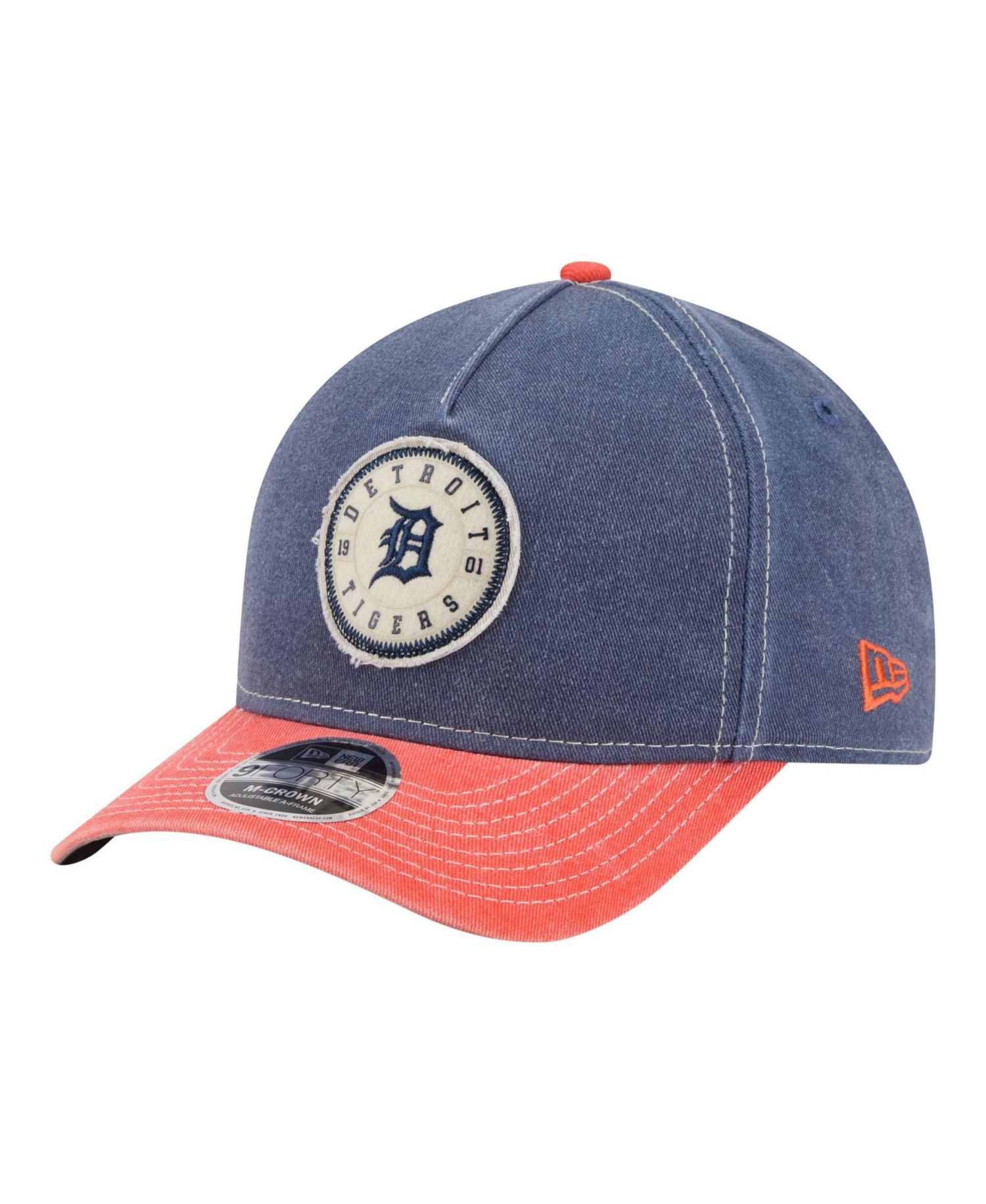 Men's Navy/Orange Detroit Tigers Felt M-Crown 9FORTY Adjustable Hat