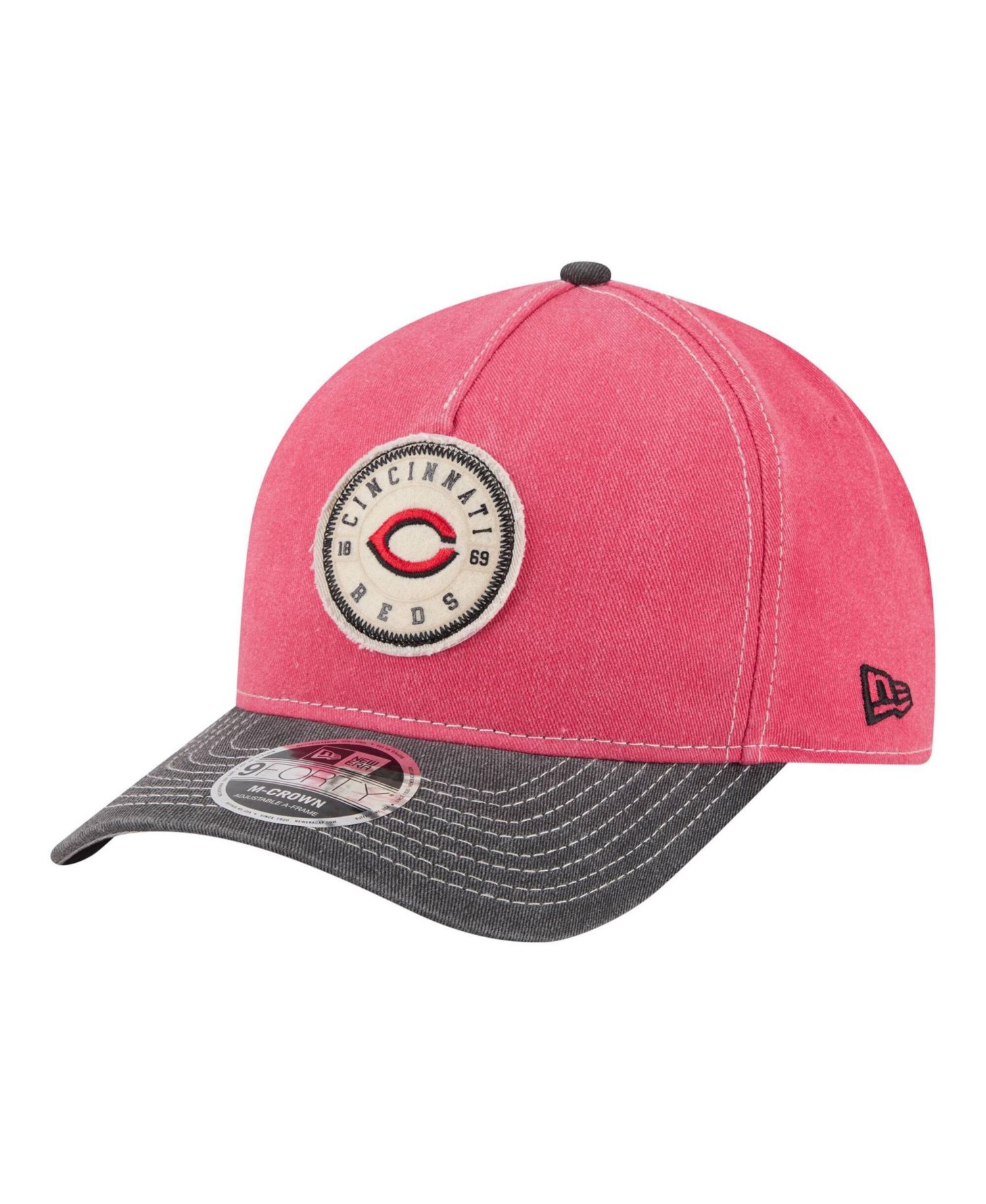 Men's Red/Black Cincinnati Reds Felt M-Crown 9FORTY Adjustable Hat