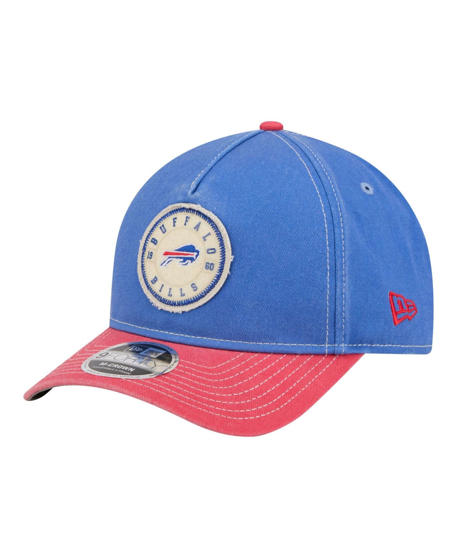 Men's Royal/Red Buffalo Bills 9FORTY Felt A-Frame Adjustable Hat