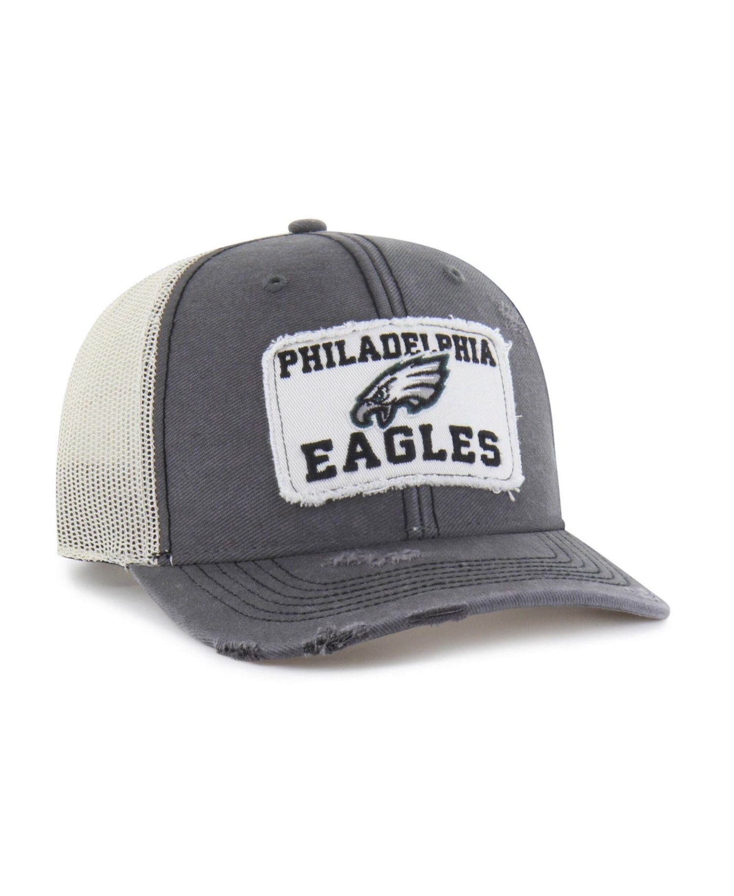 Men's Charcoal Philadelphia Eagles Egremont Well-Worn Adjustable Trucker Hat
