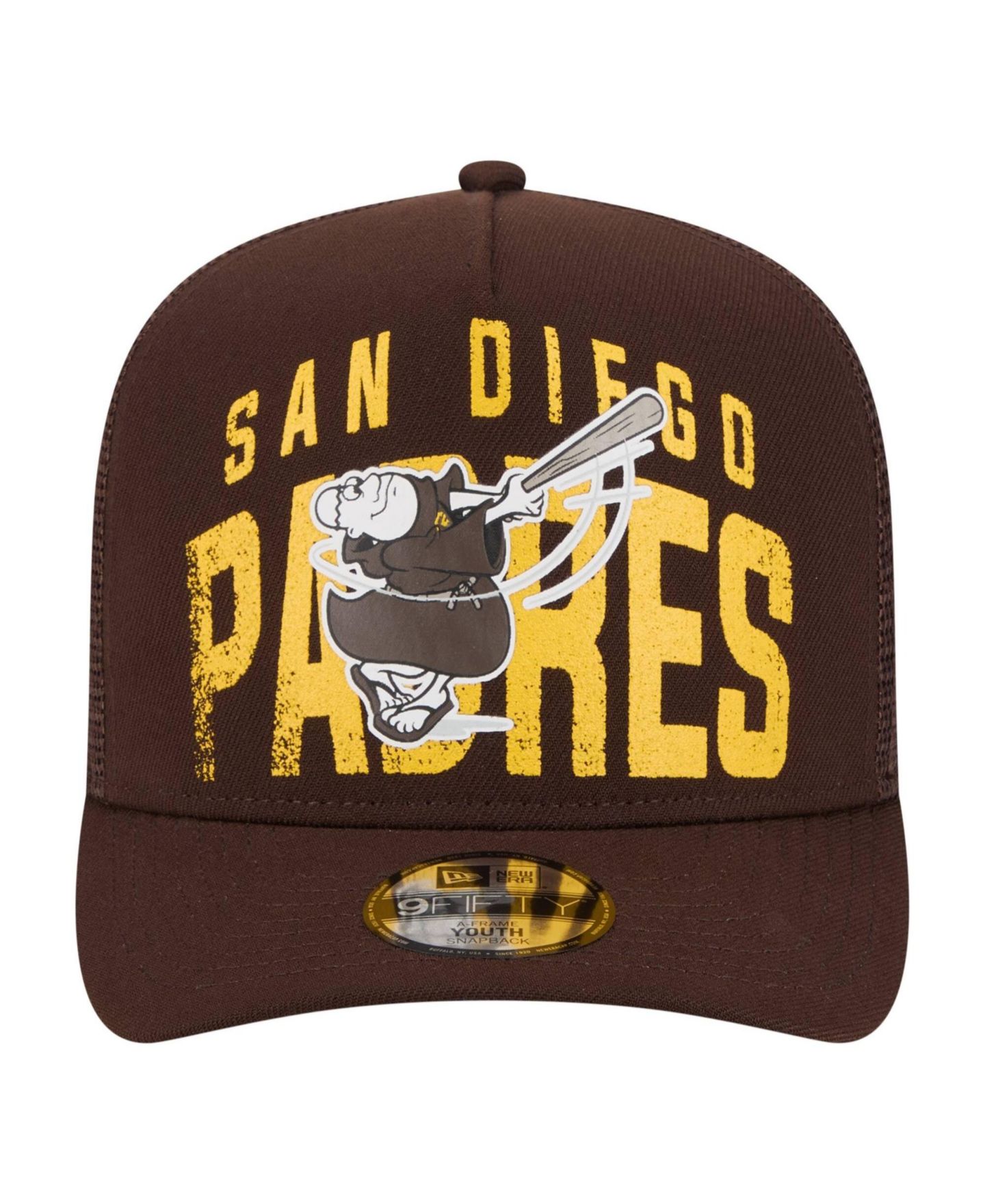Детская кепка New Era Brown San Diego Padres Logo Fade A-Frame 9FIFTY Snapback Hat — фото 2