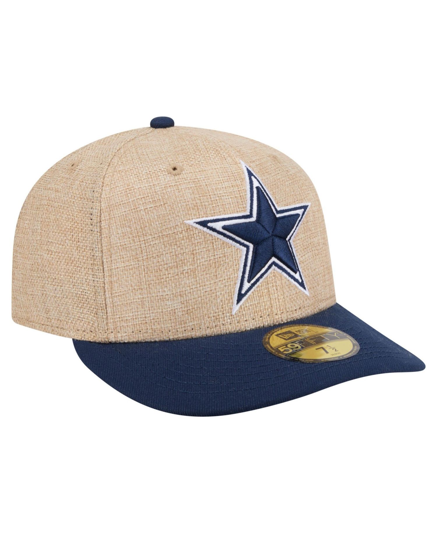 Men's Natural/Navy Dallas Cowboys Pre-Curved Twine 59FIFTY Fitted Hat