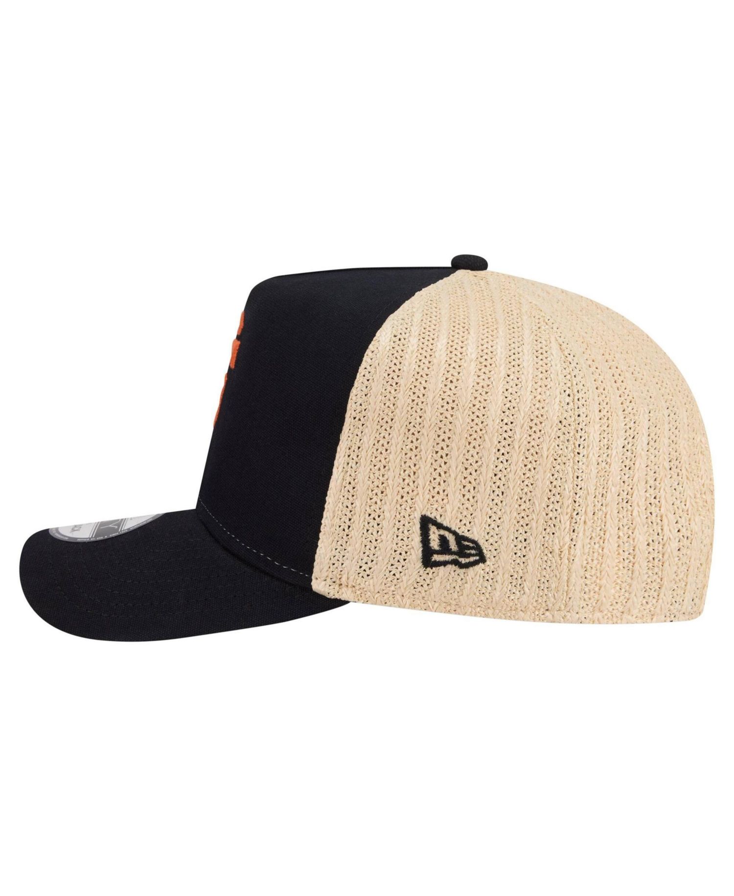 Men's Black/Natural San Francisco Giants Grained 9FIFTY A-Frame Trucker Adjustable Hat
