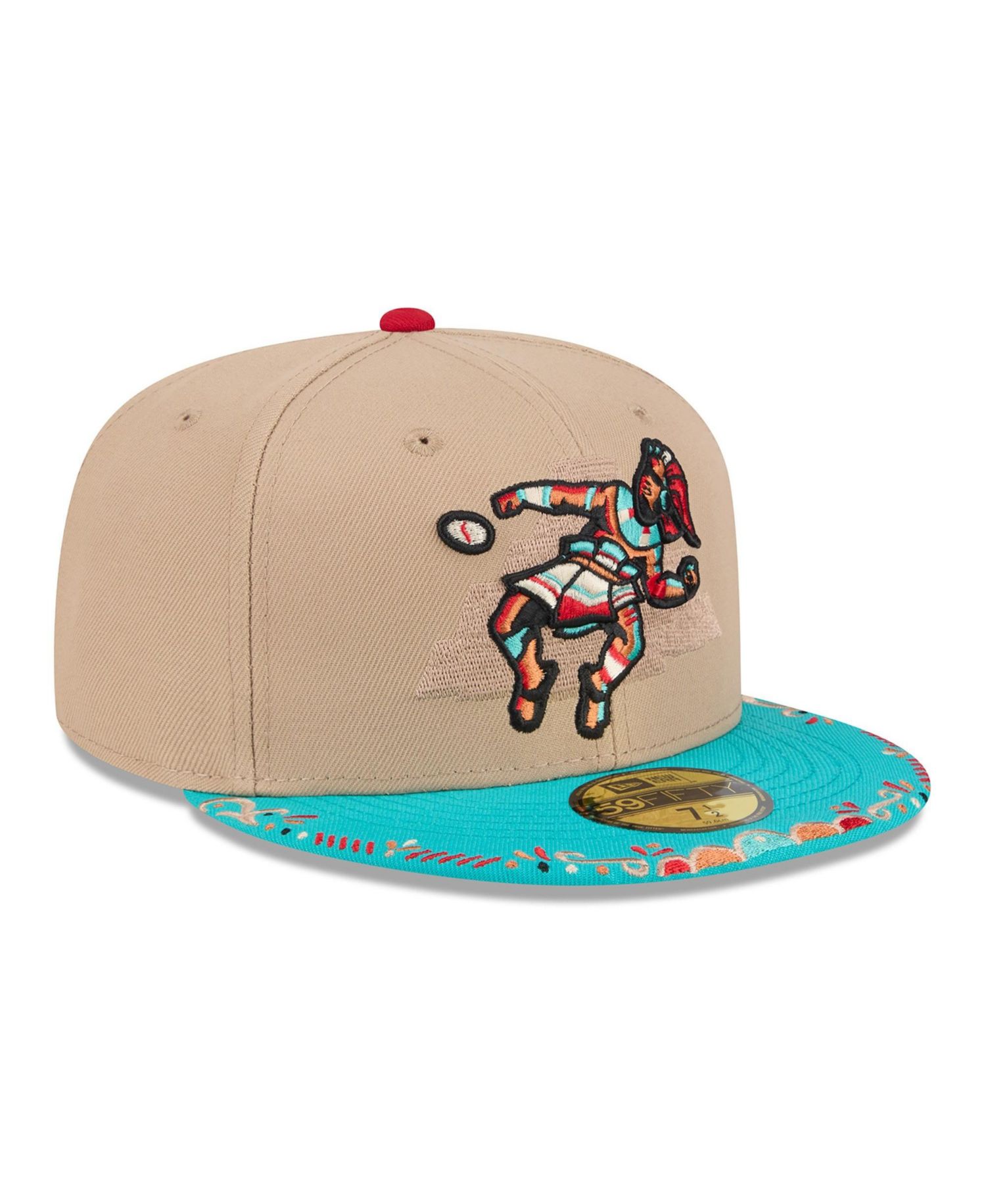 Men's Light Beige/Light Blue Pensacola Blue Wahoo's 2026 Copa De La Diversion 59FIFTY Fitted Hat