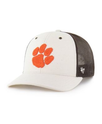 Brand Men's Natural/Brown Clemson Tigers Undyed Trucker Adjustable Hat