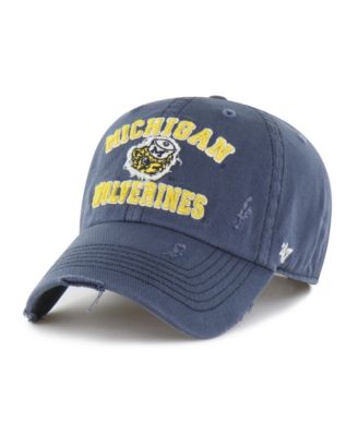 Men's and Women's Navy Michigan Wolverines Well-Worn Seymore Clean Up Adjustable Hat