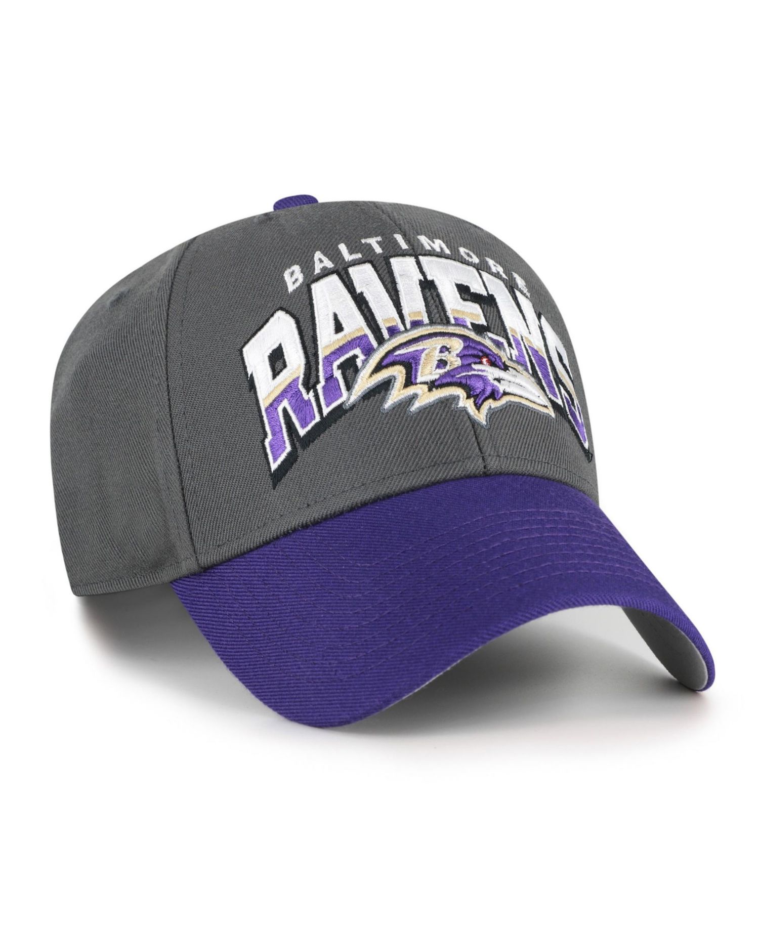 Men's Charcoal Baltimore Ravens Split Block MVP Adjustable Hat