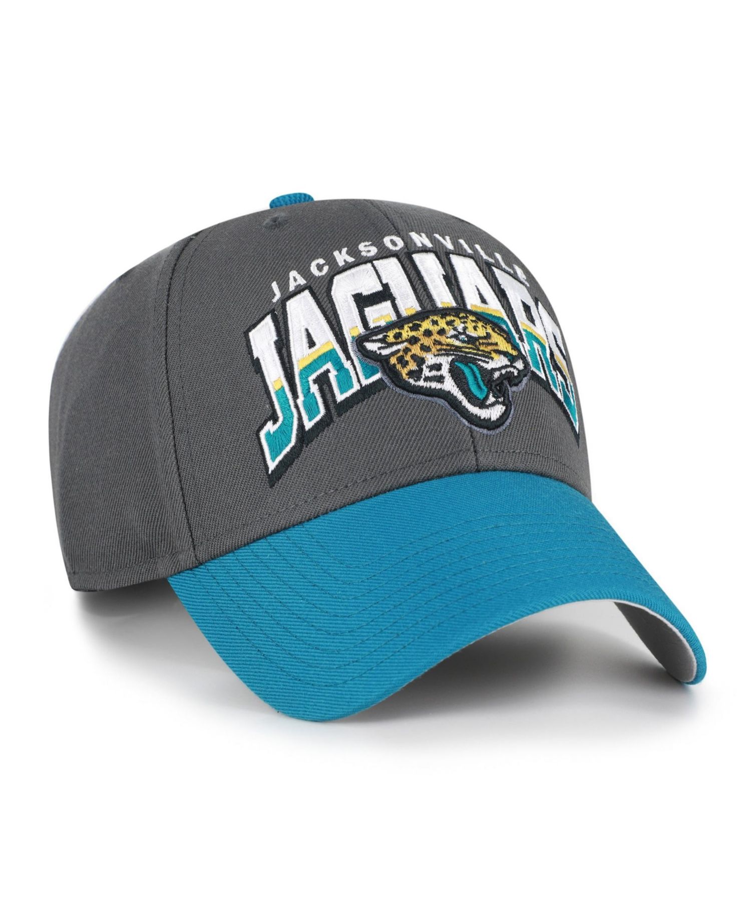 Men's Charcoal Jacksonville Jaguars Split Block MVP Adjustable Hat
