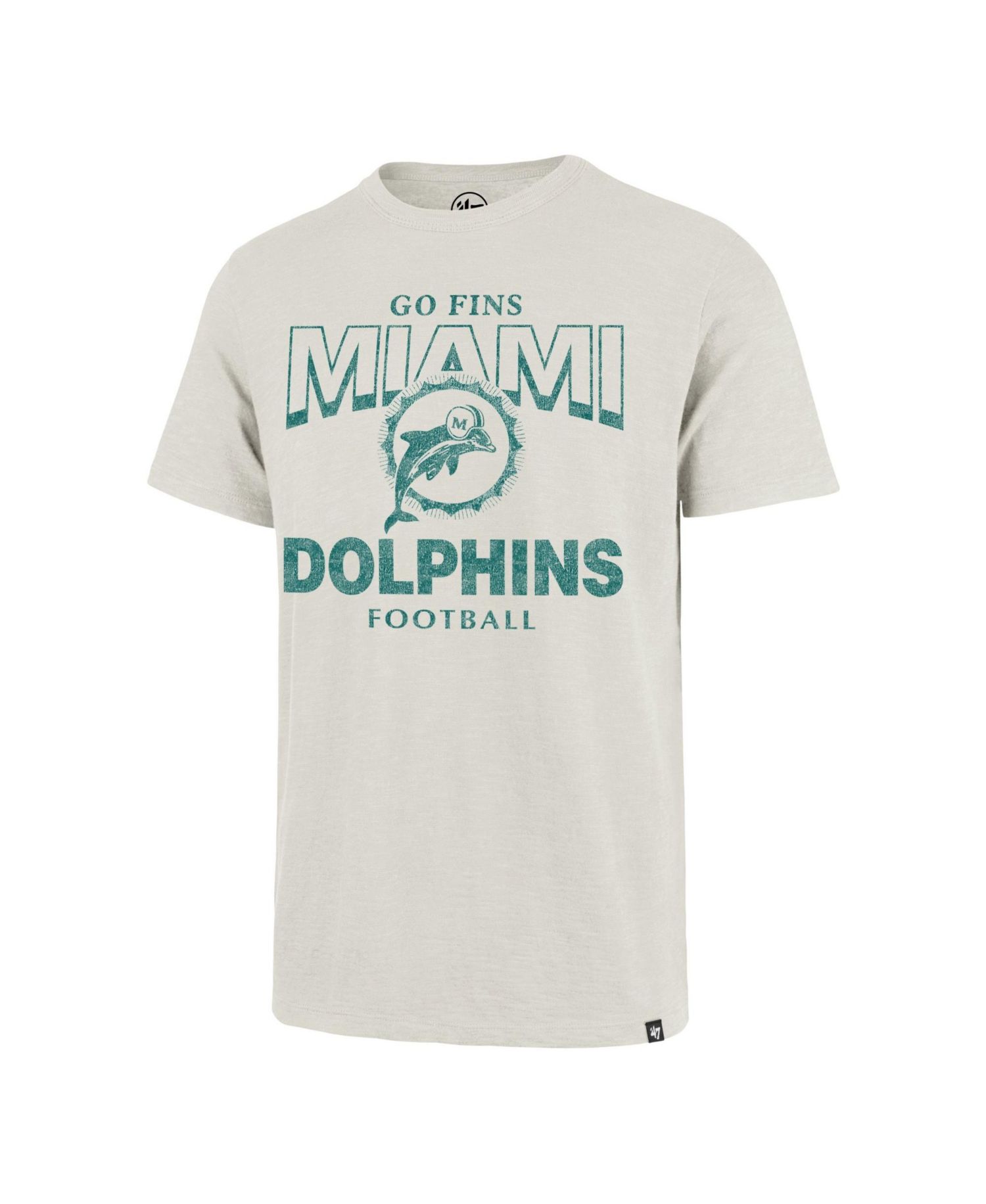 Men's Natural Miami Dolphins Head On Scrum T-Shirt