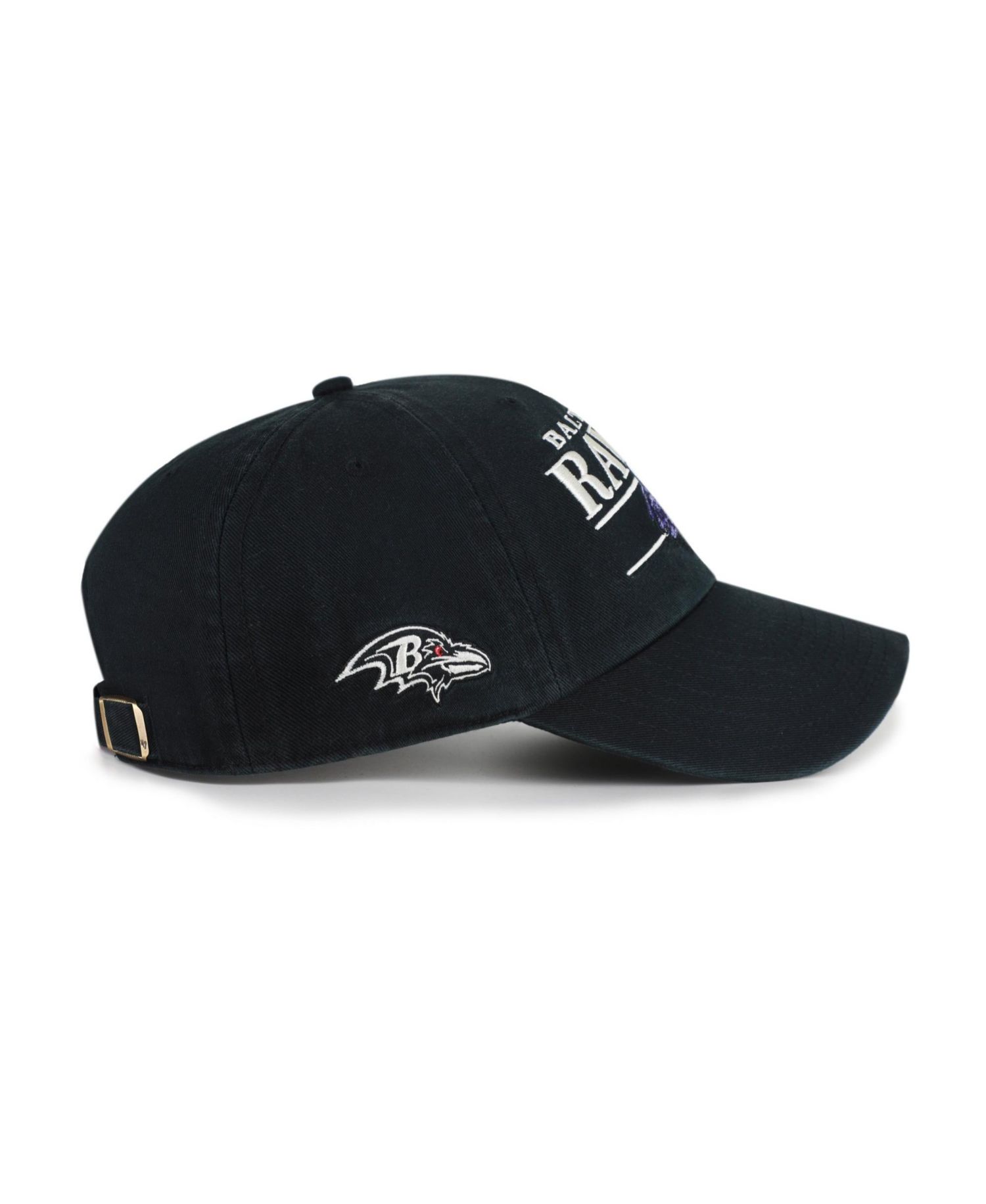 Men's Black Baltimore Ravens Throwback Graphic Clean Up Adjustable Hat