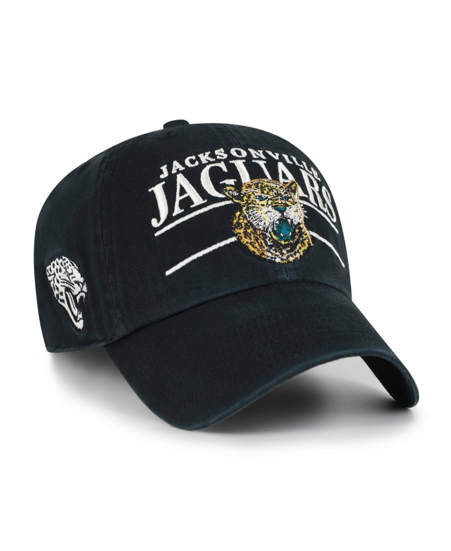 Men's Black Jacksonville Jaguars Throwback Graphic Clean Up Adjustable Hat