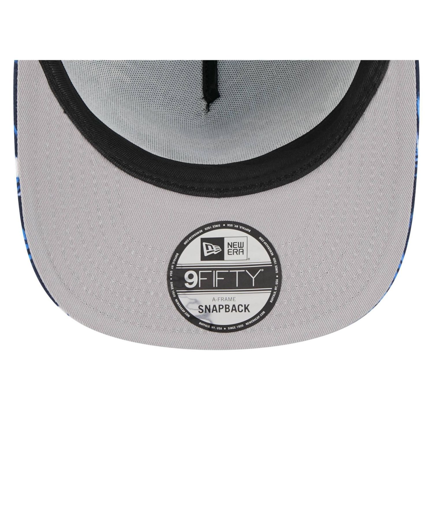 Men's Navy Houston Texans Palm Print A-Frame 9FIFTY Snapback Hat