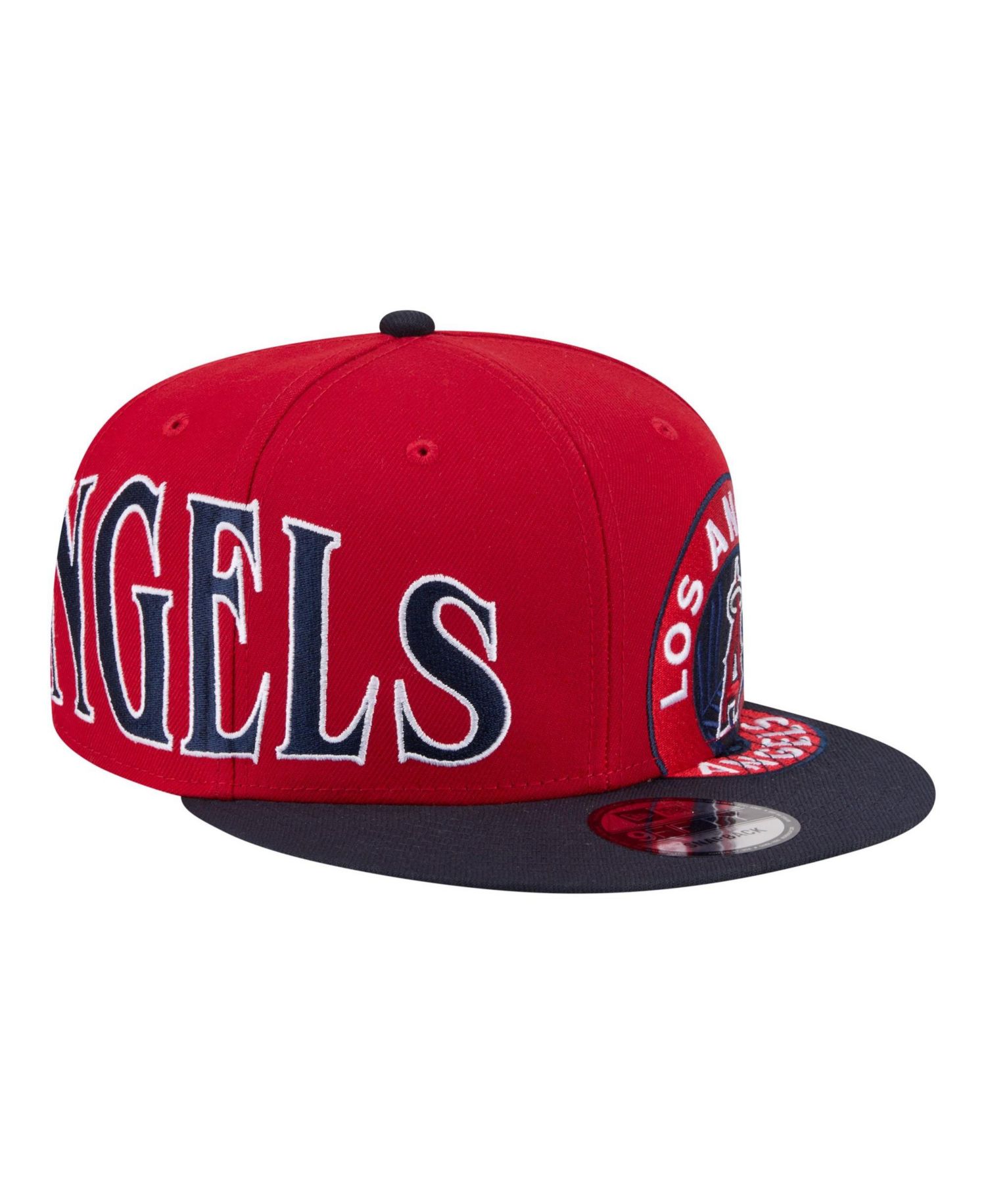 Men's Red/Navy Los Angeles Angels Stretched Two-Tone 9FIFTY Adjustable Hat