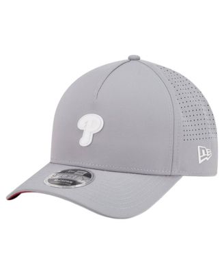 Men's Gray Philadelphia Phillies Micro Logo 9FORTY M-Crown A-Frame Adjustable Hat