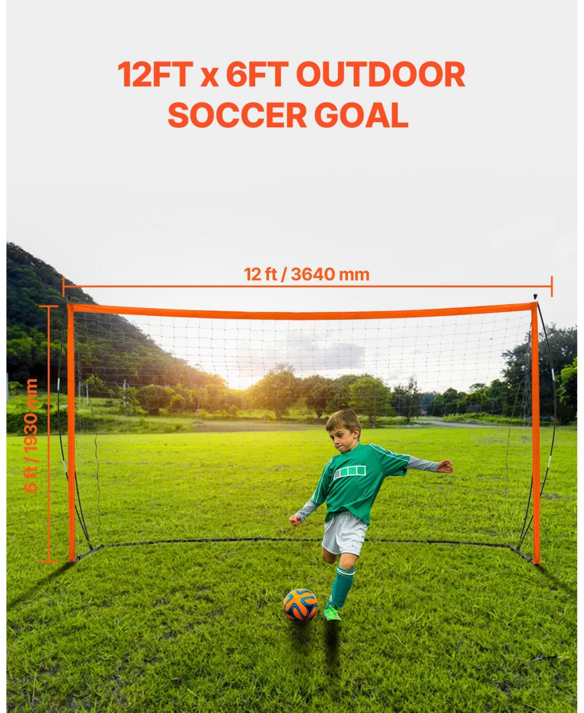 Sugift Portable Soccer Goal Net for Adults Kids Backyard Practice Steel Fiberglass with Carry Bag