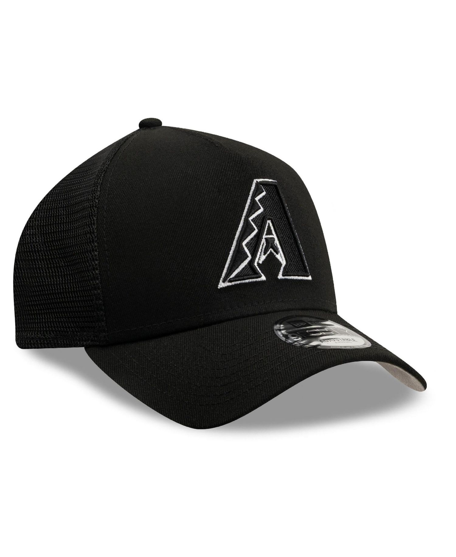 Men's Black Arizona Diamondbacks Side Script 9FORTY A-Frame Trucker Adjustable Hat