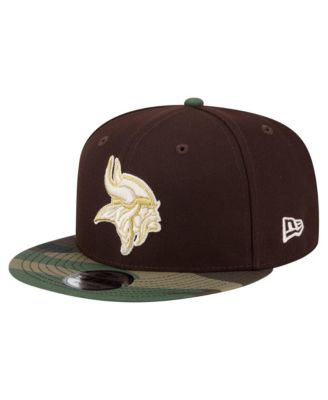 Men's Dark Brown Minnesota Vikings Burnt Wood Camo 9FIFTY Snapback Hat
